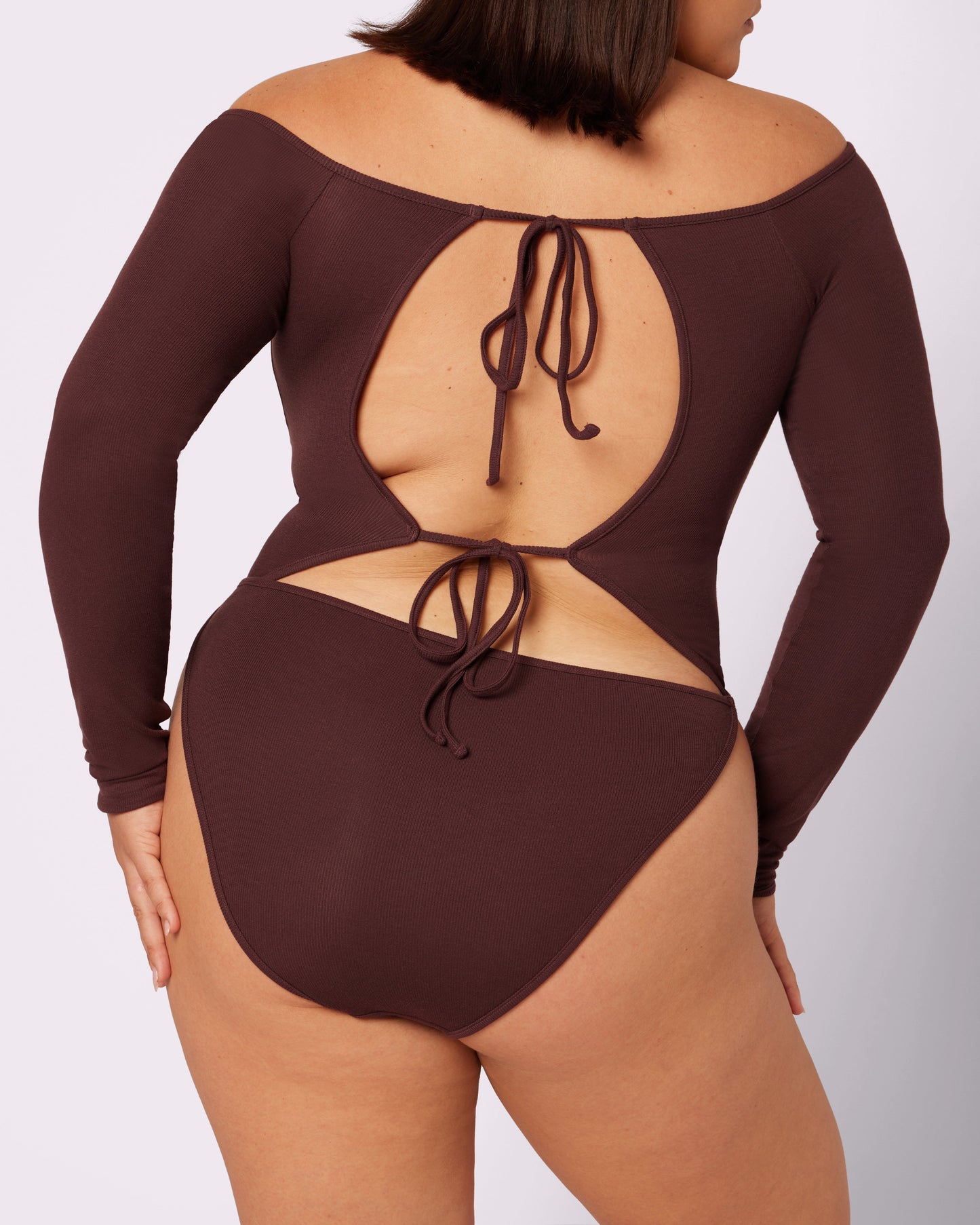 Comfort Rib Tie-Back Long Sleeve Bodysuit | Lush Rib (Pony)