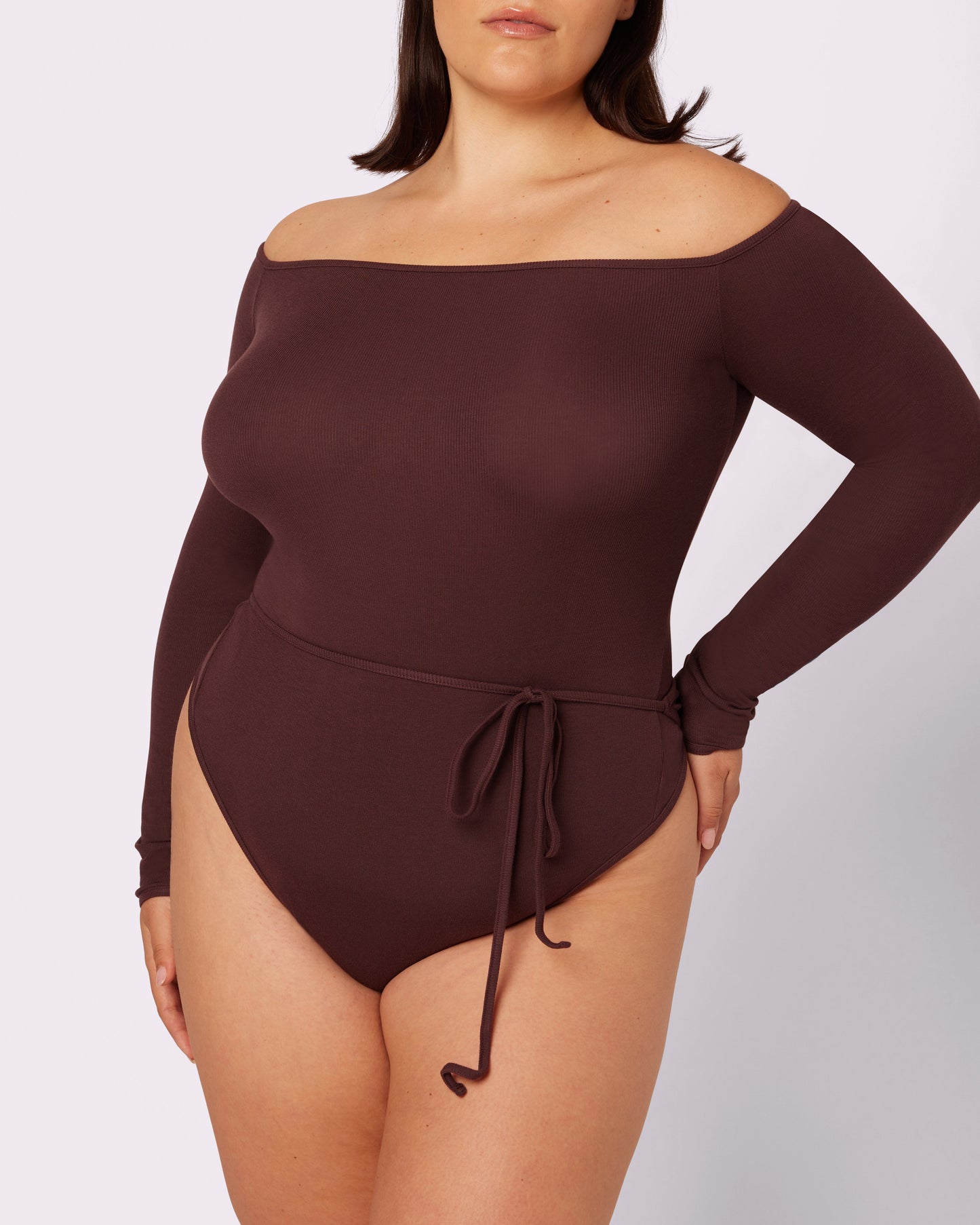 Comfort Rib Tie-Back Long Sleeve Bodysuit | Lush Rib (Pony)