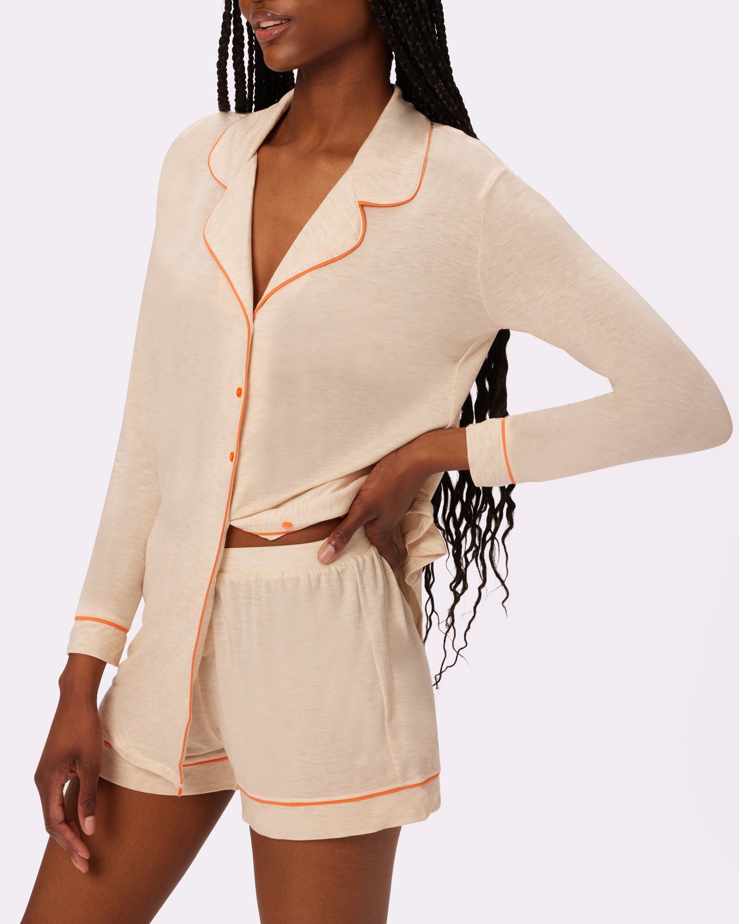 Cloud Longsleeve Button Up | SuperSoft (Creamsicle)