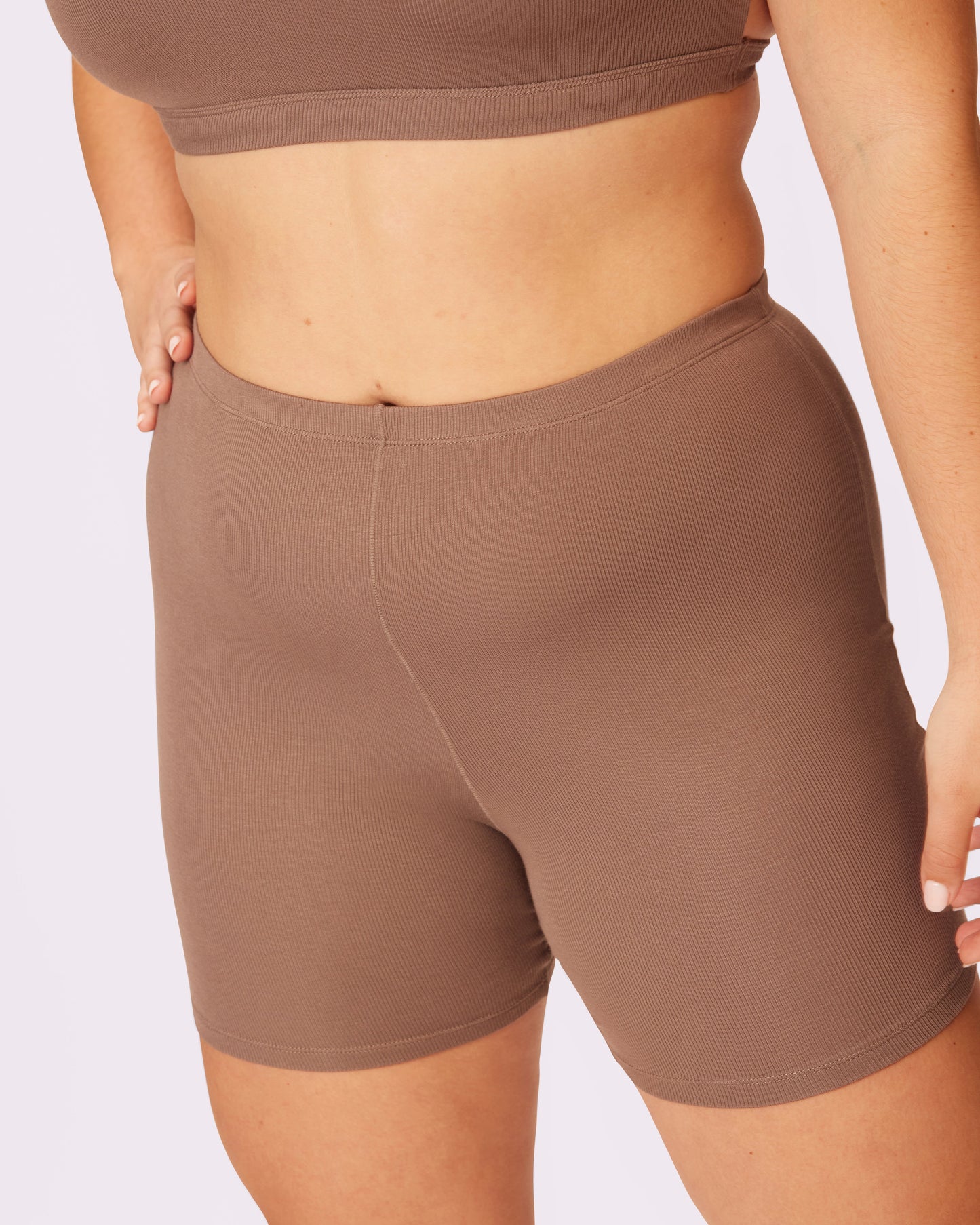 Essential Rib Bike Shorts | Lush Rib | Archive (Truffle)