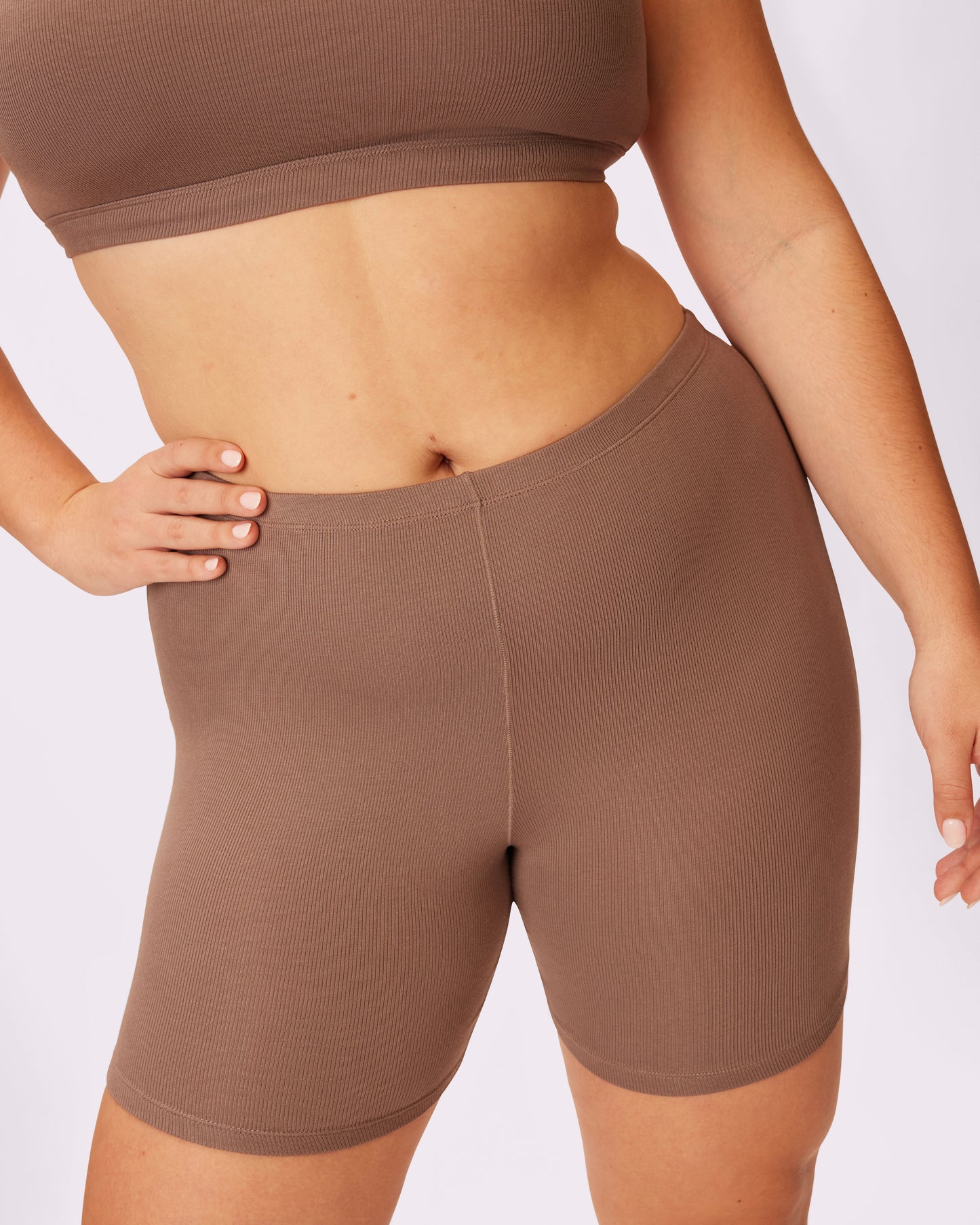 Essential Rib Bike Shorts | Lush Rib | Archive (Truffle)