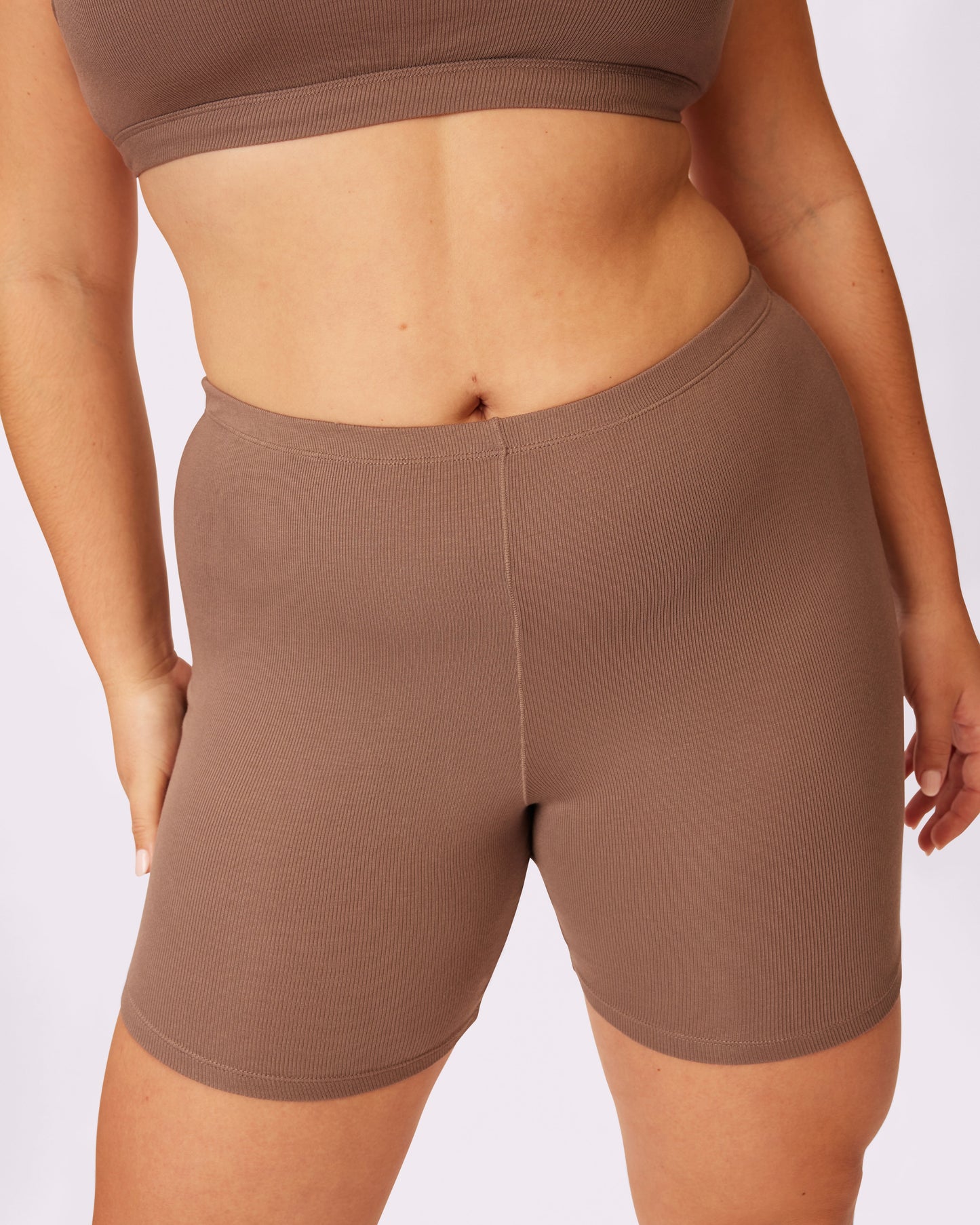Essential Rib Bike Shorts | Lush Rib | Archive (Truffle)