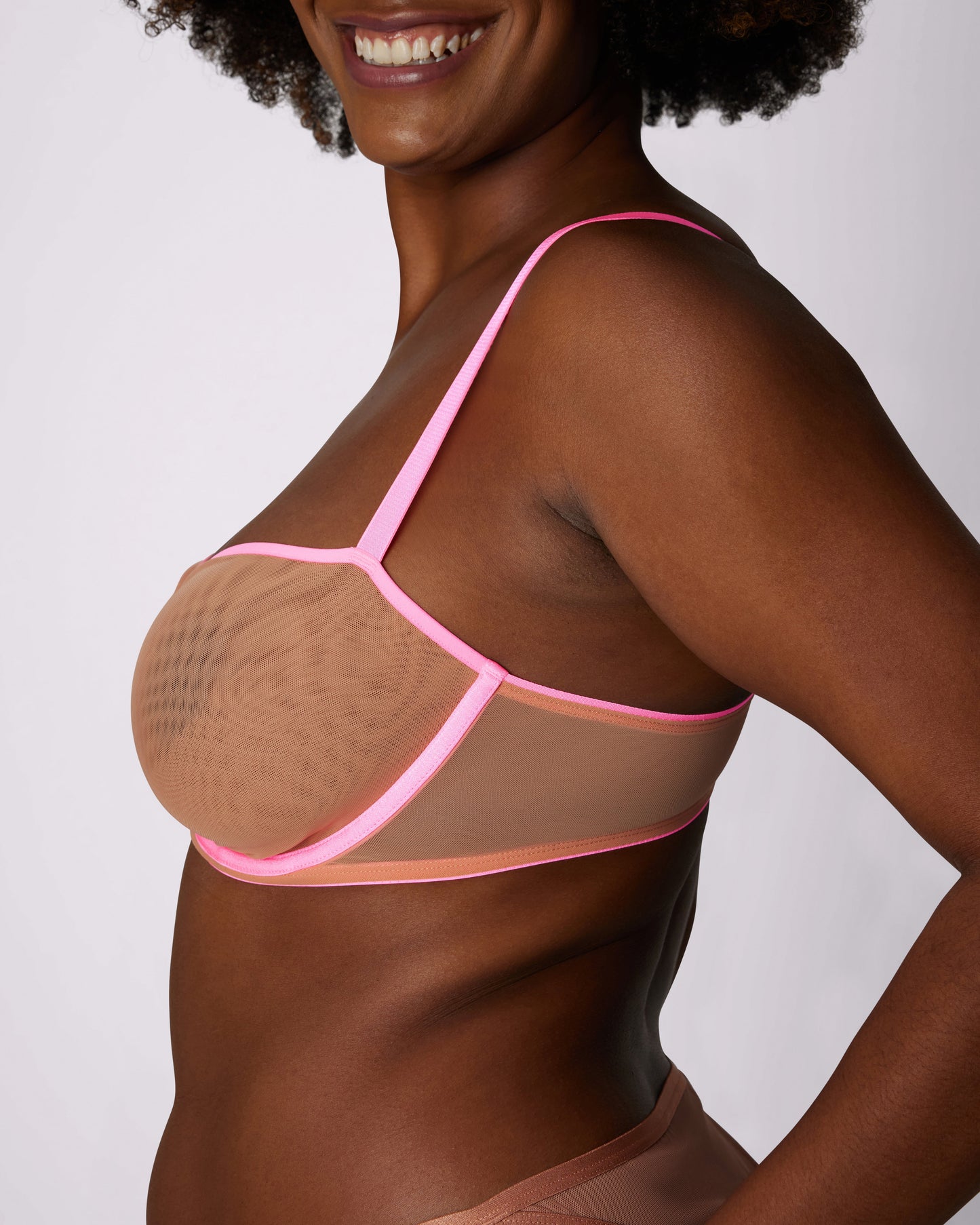Sheer Comfort Balconette Bra | Silky Mesh | Archive (Champagne Fizz)