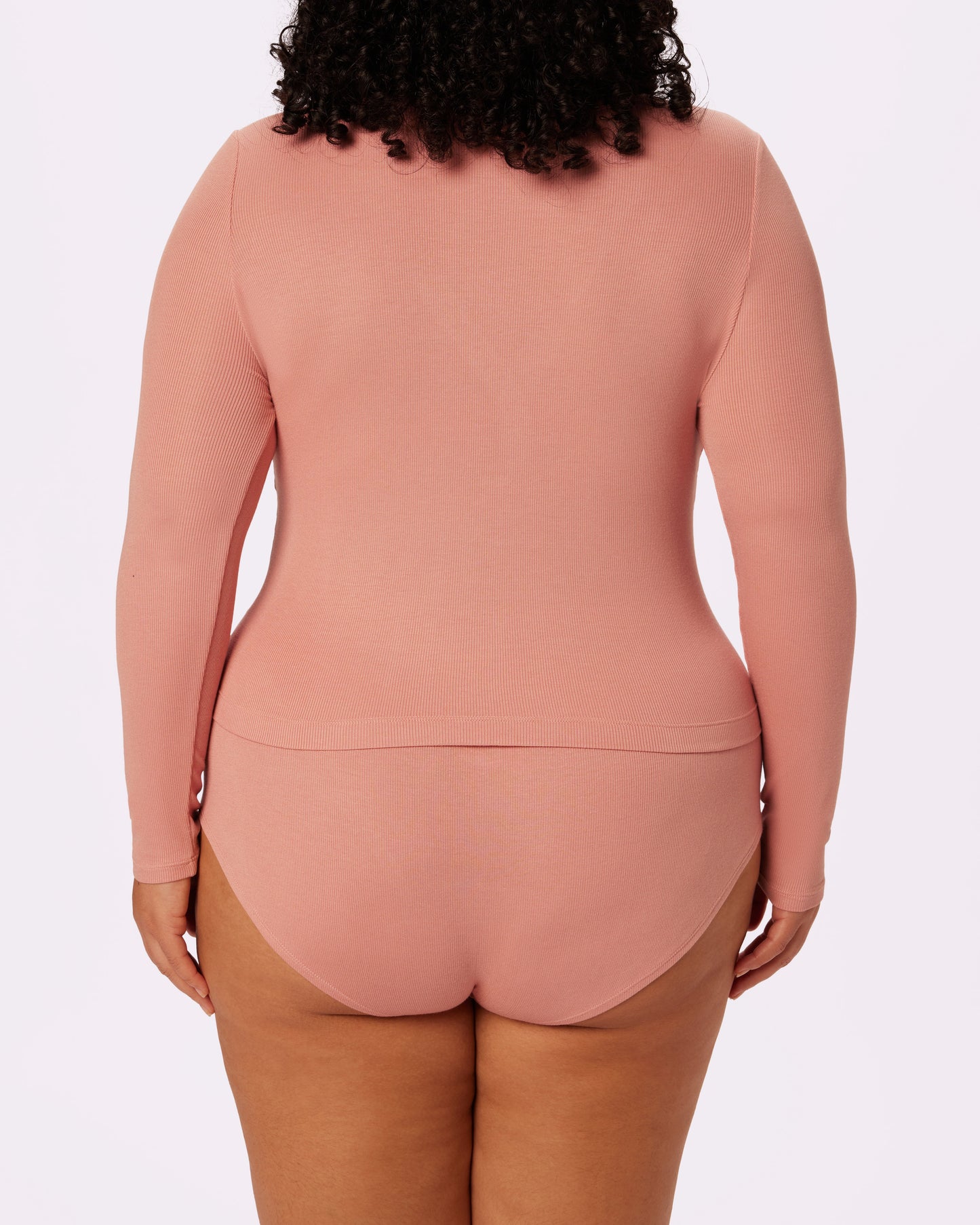 Perfect Rib Long Sleeve Henley | Lush Rib (Hot Honey)