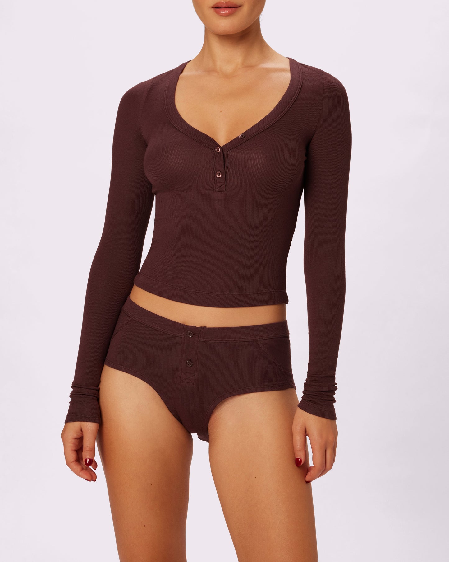 Perfect Rib Long Sleeve Henley | Lush Rib | Archive (Pony)
