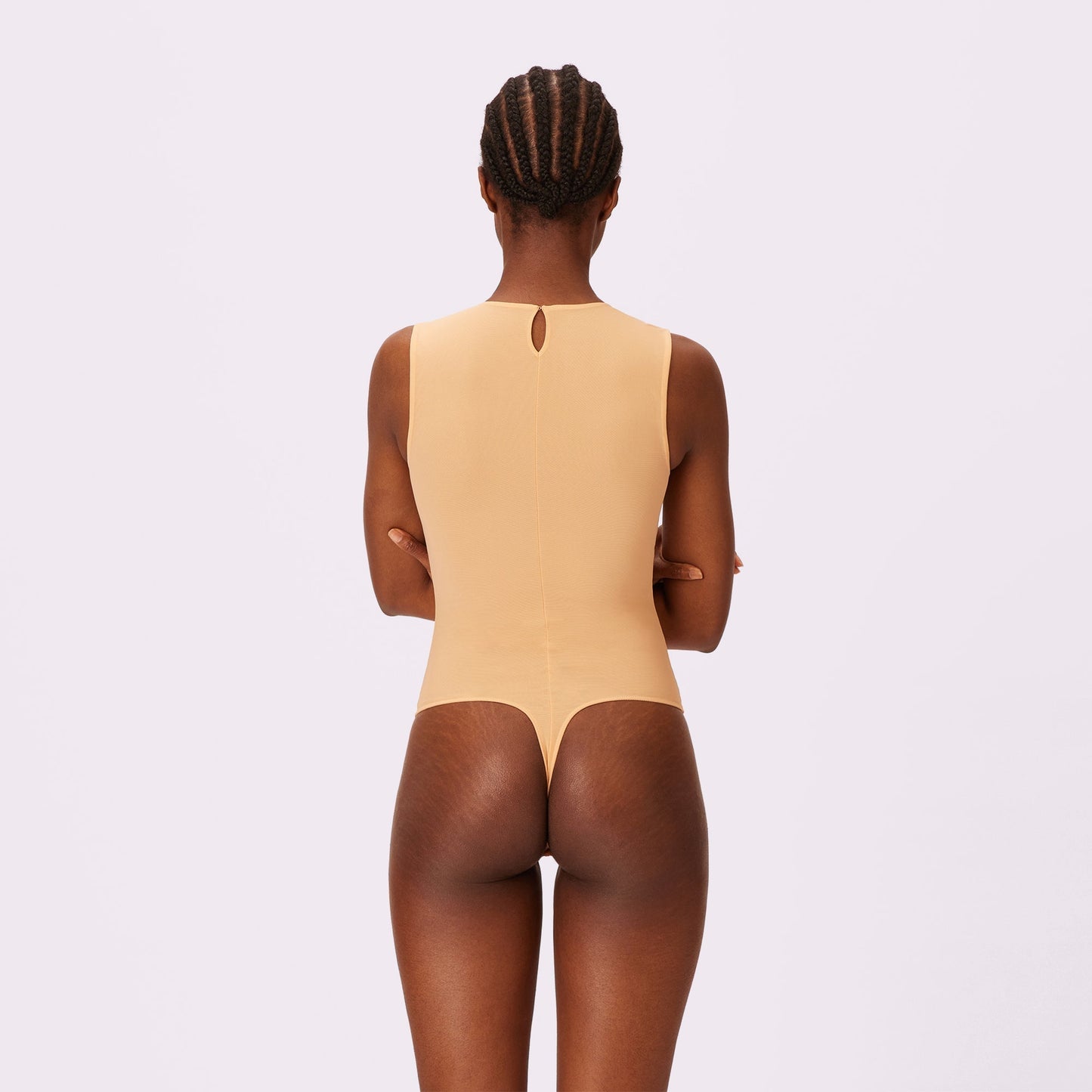 Luxe Sleeveless Bodysuit | Silky Mesh | Archive (Cinnamon Roll)