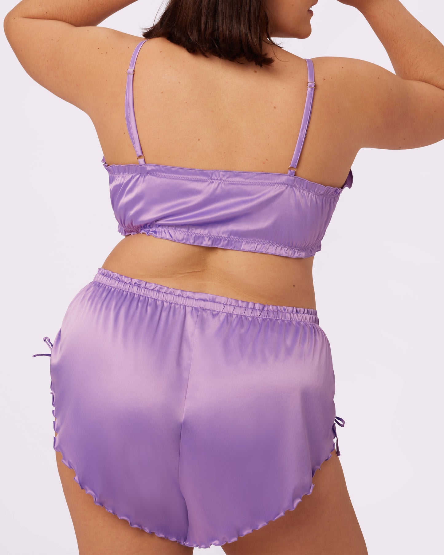 Luxe Button-Up Crop | Luxe Satin (Wisteria)