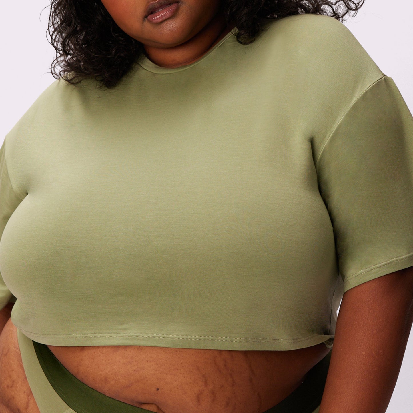 Breezy Crop Tee | New:Cotton | Archive (Olive)