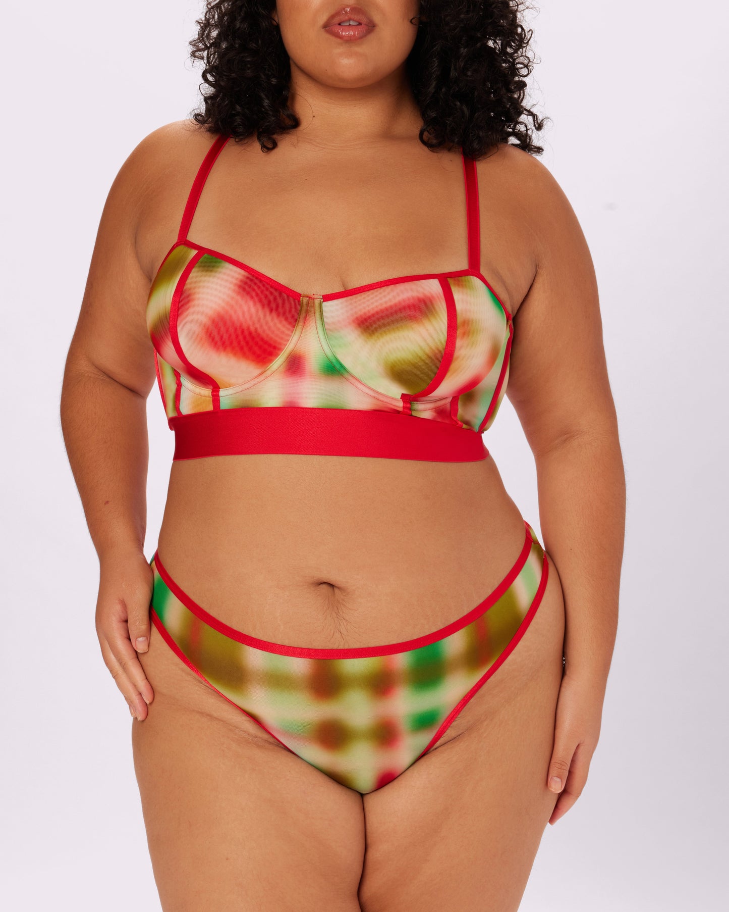 Sheer Sculpt Bustier | Silky Mesh (Tartan Haze)