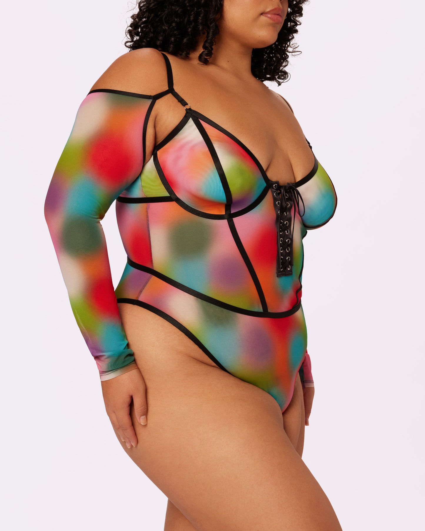 Sheer Sculpt Convertible Sleeve Bodysuit | Silky Mesh | Archive (Supernova)
