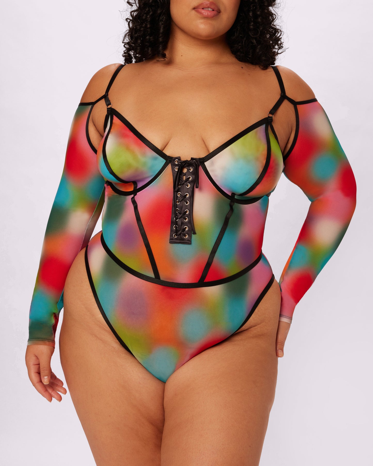 Sheer Sculpt Convertible Sleeve Bodysuit | Silky Mesh | Archive (Supernova)