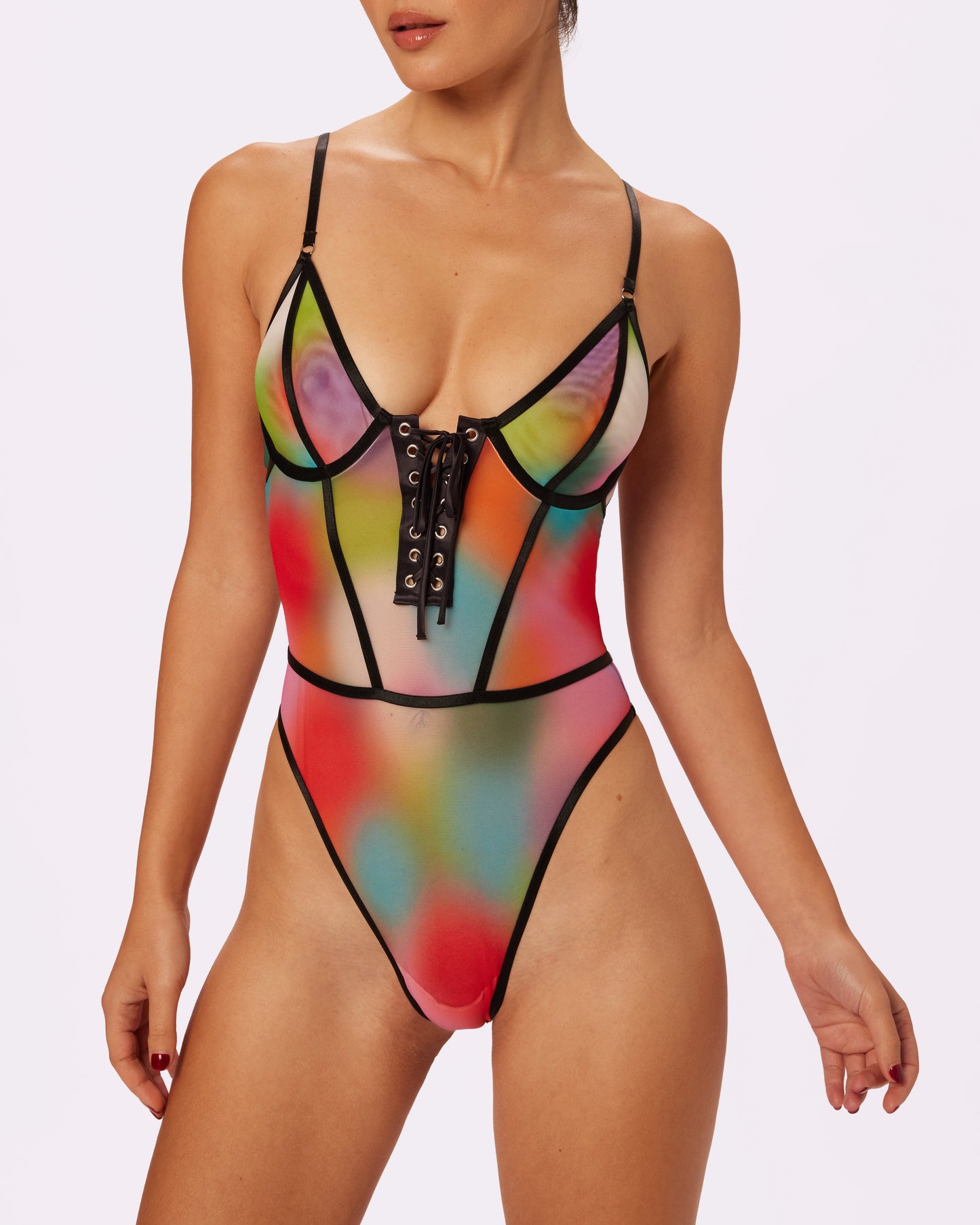 Sheer Sculpt Convertible Sleeve Bodysuit | Silky Mesh | Archive (Supernova)