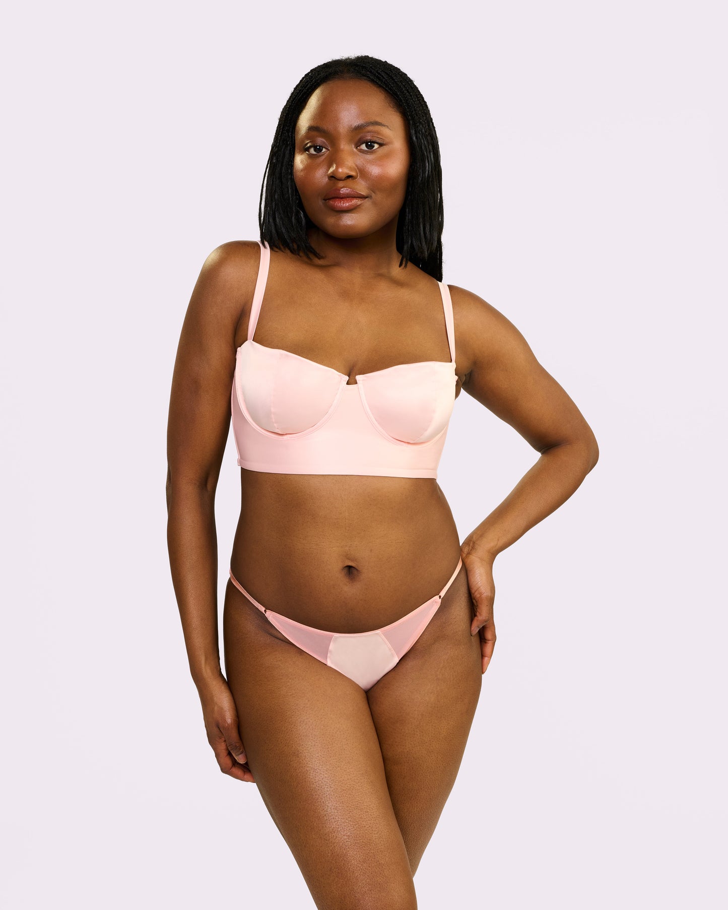 Luxe Longline Balconette | Glow Satin (Rose Quartz)