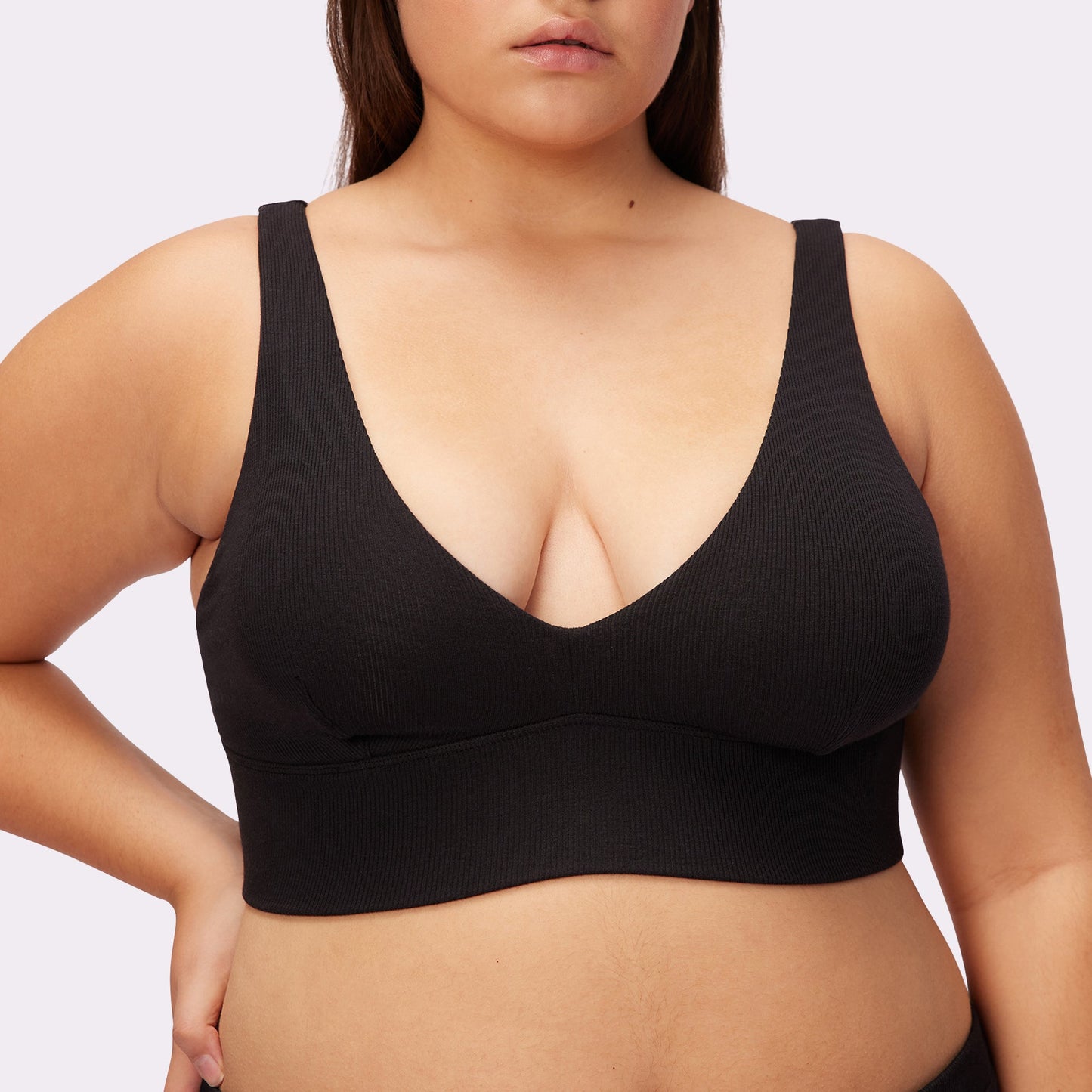 Lush Sculpt Plunge Longline Bralette | Lush Rib (Eightball)