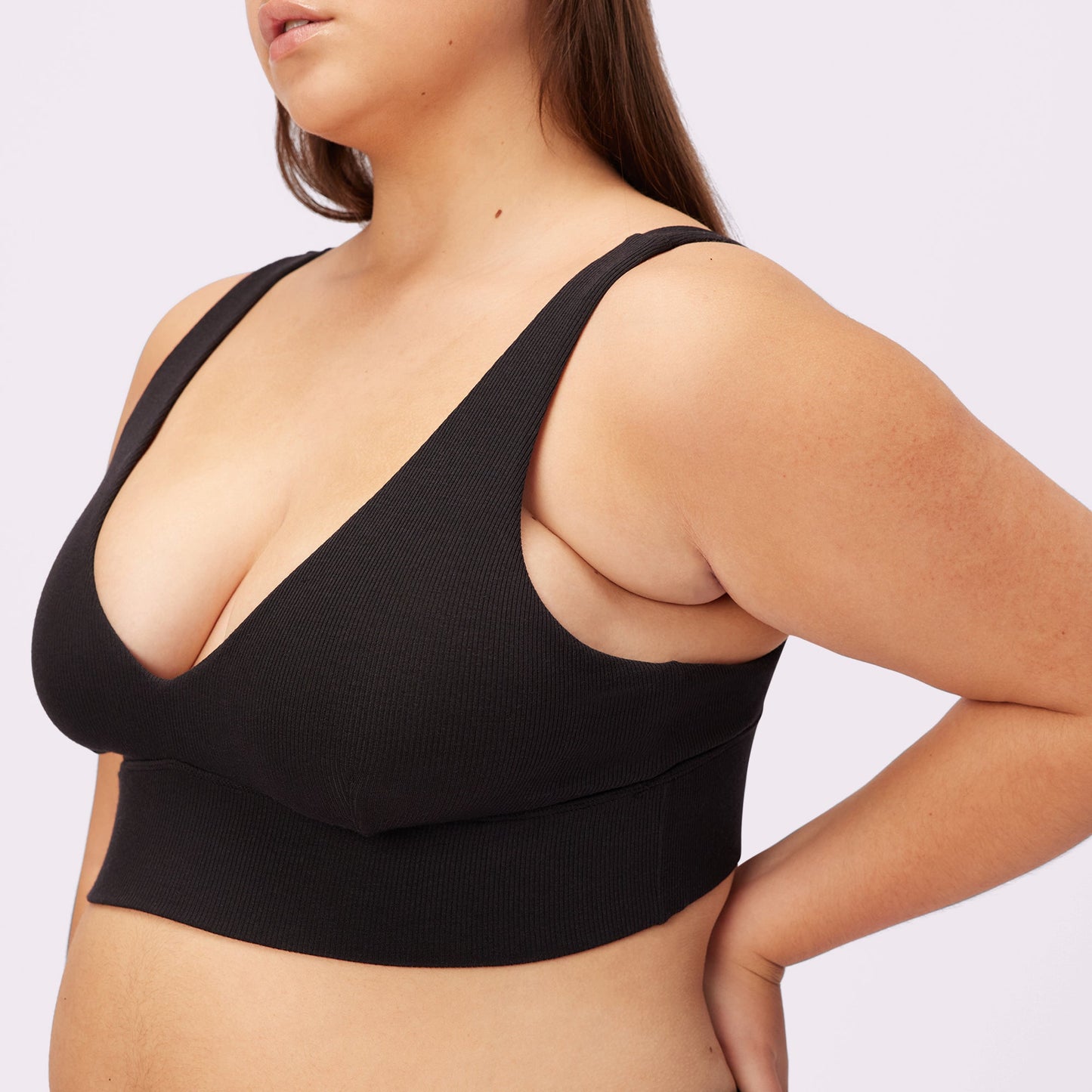 Lush Sculpt Plunge Longline Bralette | Lush Rib (Eightball)