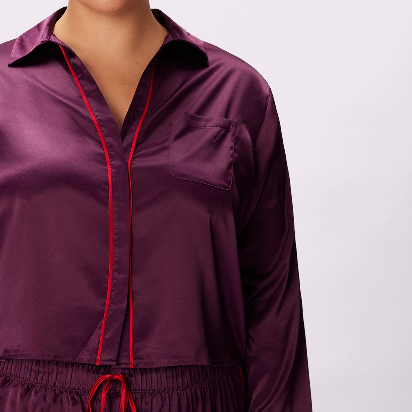 Dream Longsleeve Button Up | Luxe Satin | Archive (Bordeaux)