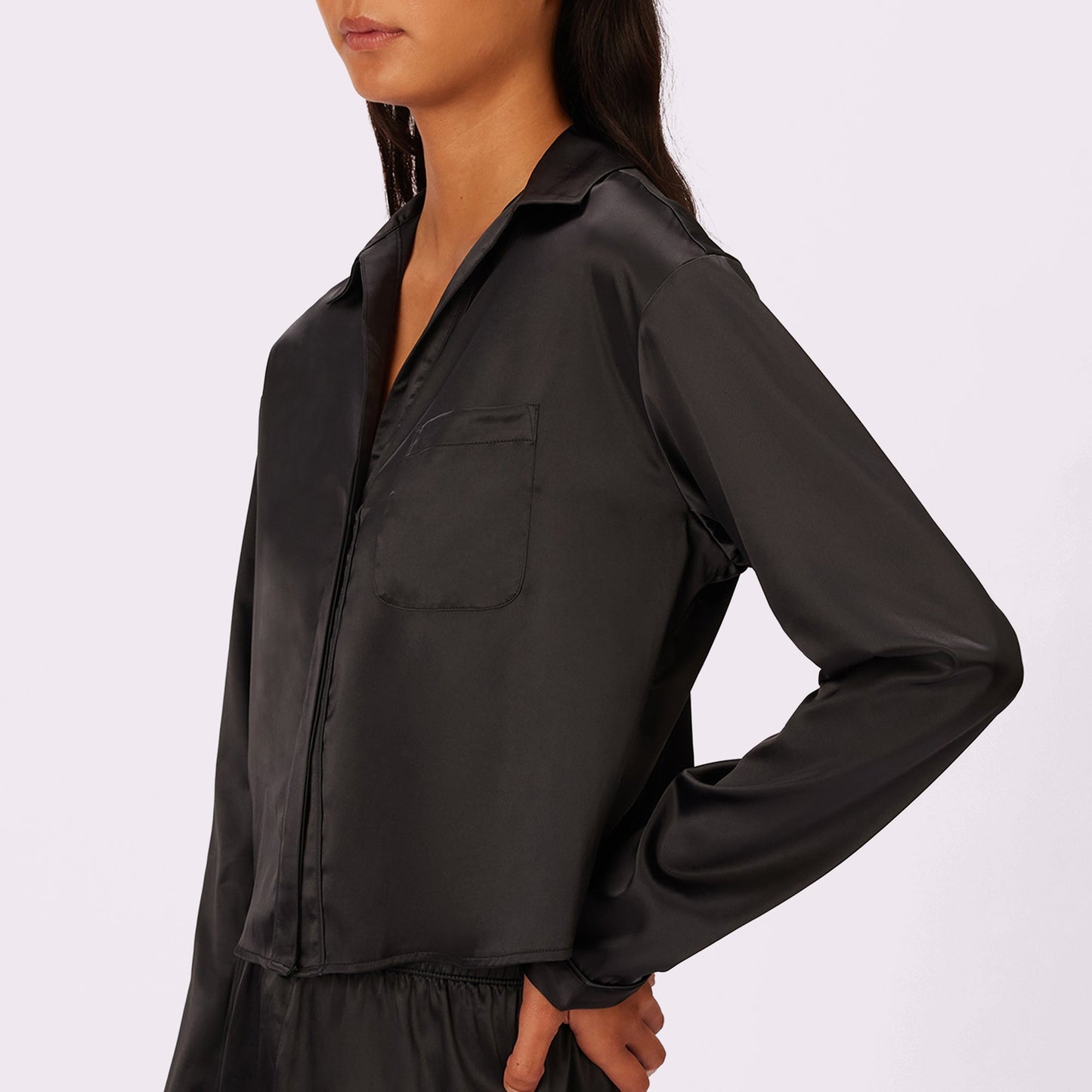 Dream Longsleeve Button Up | Luxe Satin (Eightball)