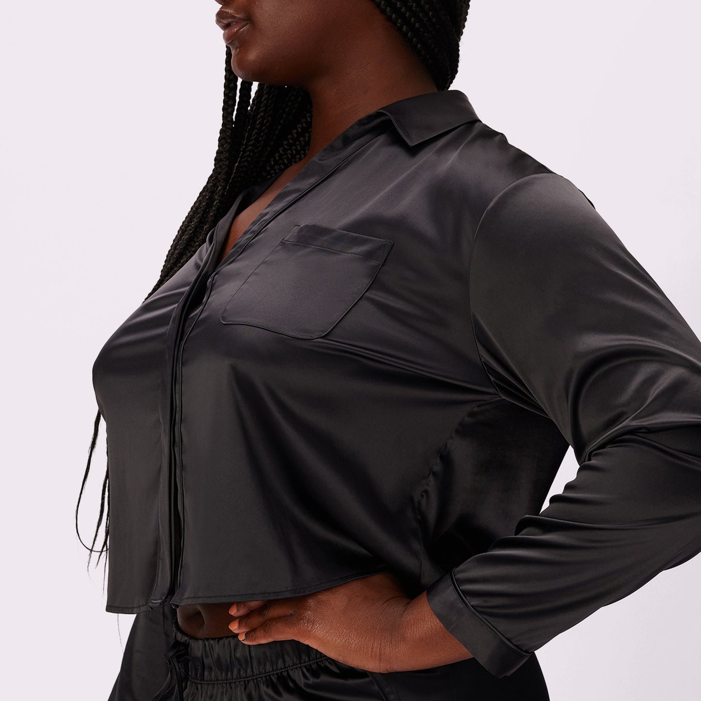 Dream Longsleeve Button Up | Luxe Satin (Eightball)