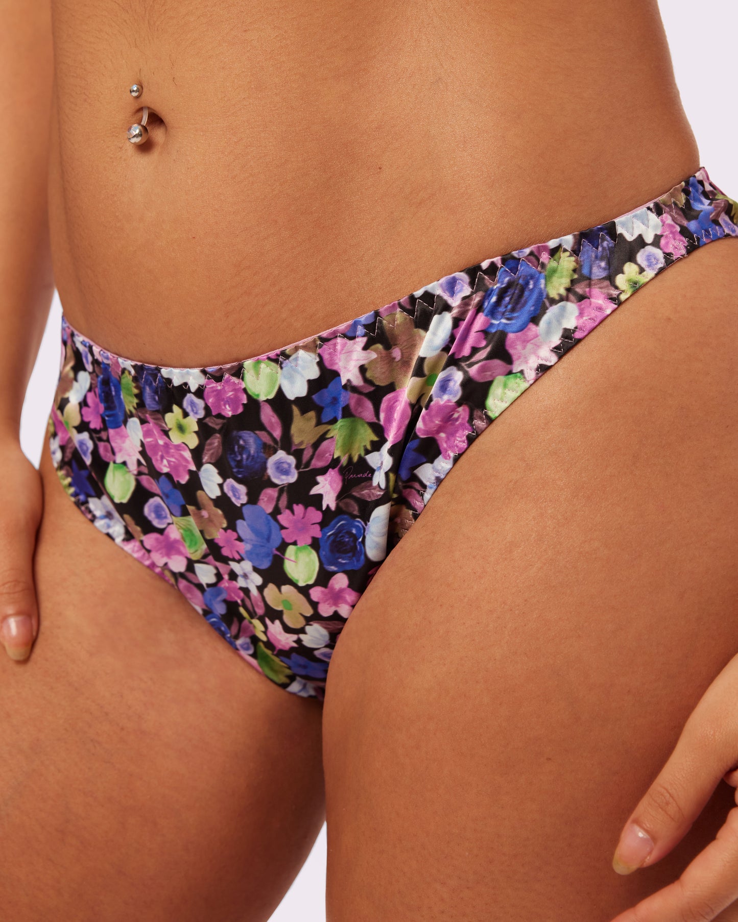 GANNI Satin Lace-up Cheeky | Glow Satin | Archive (Wildflower)