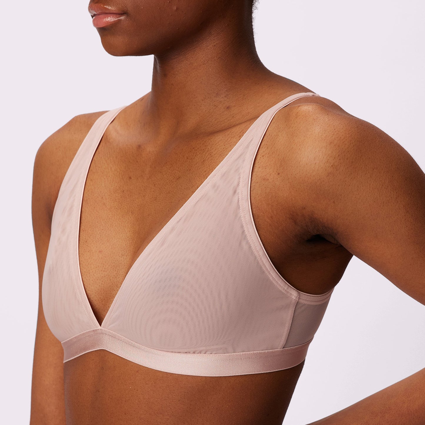 Plunge Bralette | Silky Mesh | Archive (Seashell)