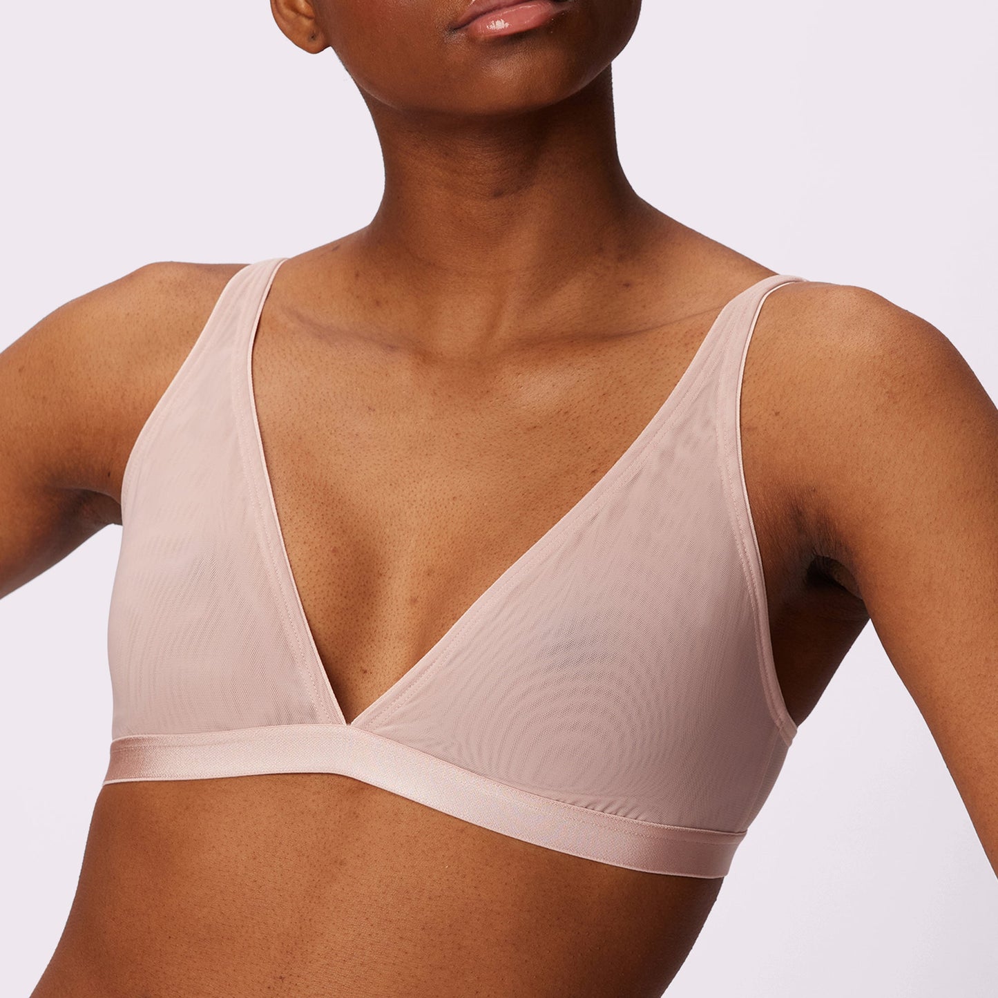 Plunge Bralette | Silky Mesh | Archive (Seashell)