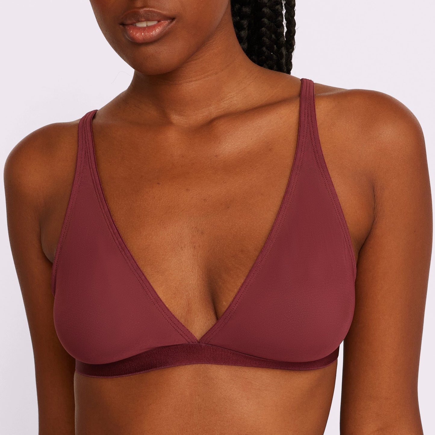 Plunge Bralette | Silky Mesh (Blackberry)