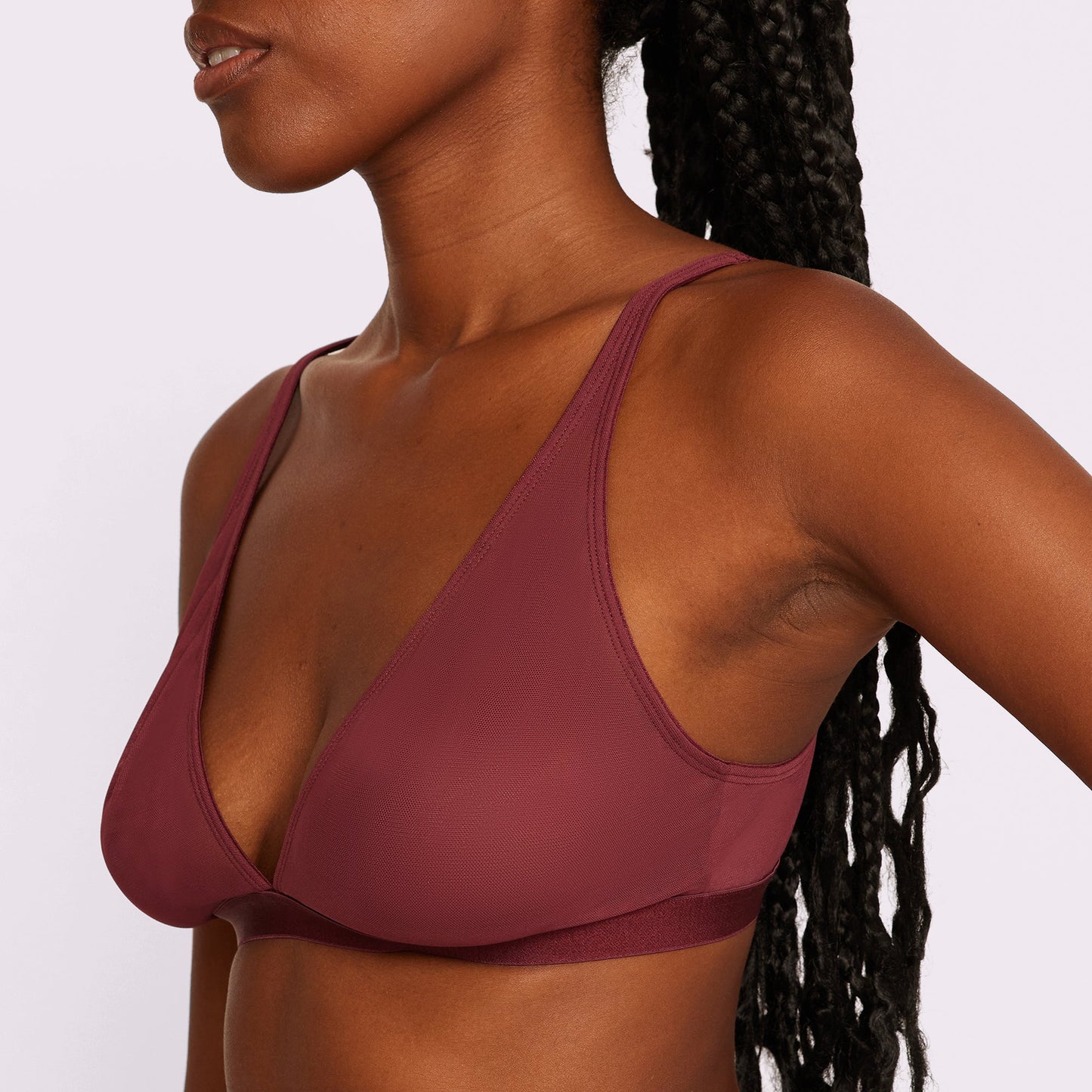 Plunge Bralette | Silky Mesh (Blackberry)