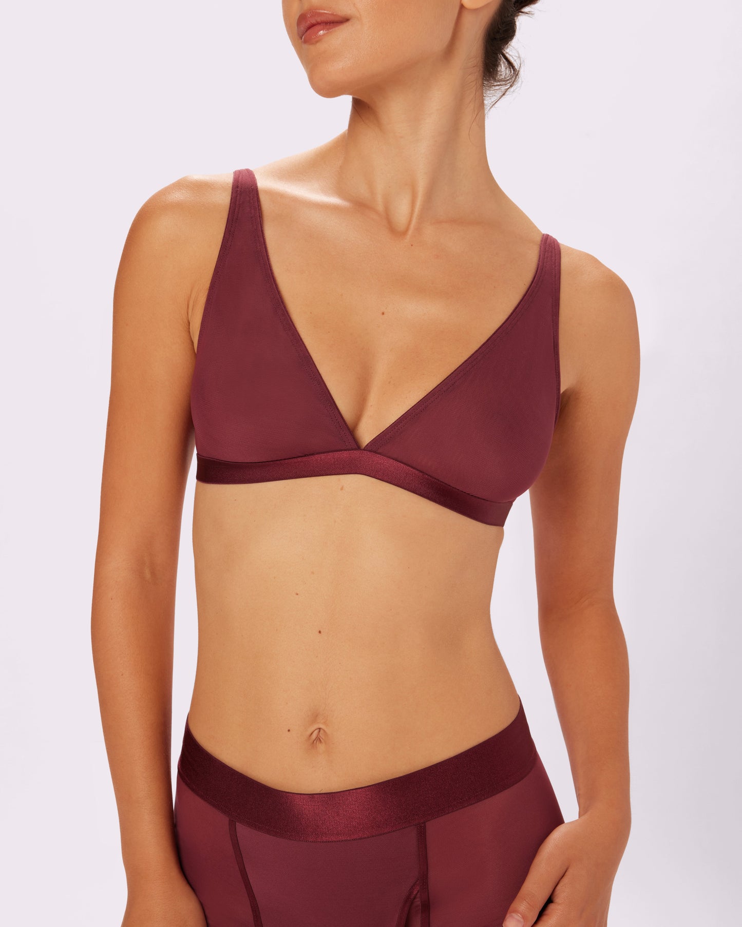 Plunge Bralette | Silky Mesh (Blackberry)