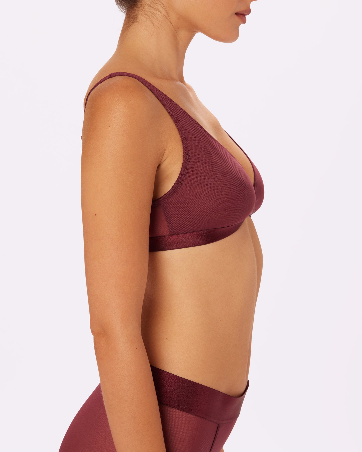 Plunge Bralette | Silky Mesh (Blackberry)