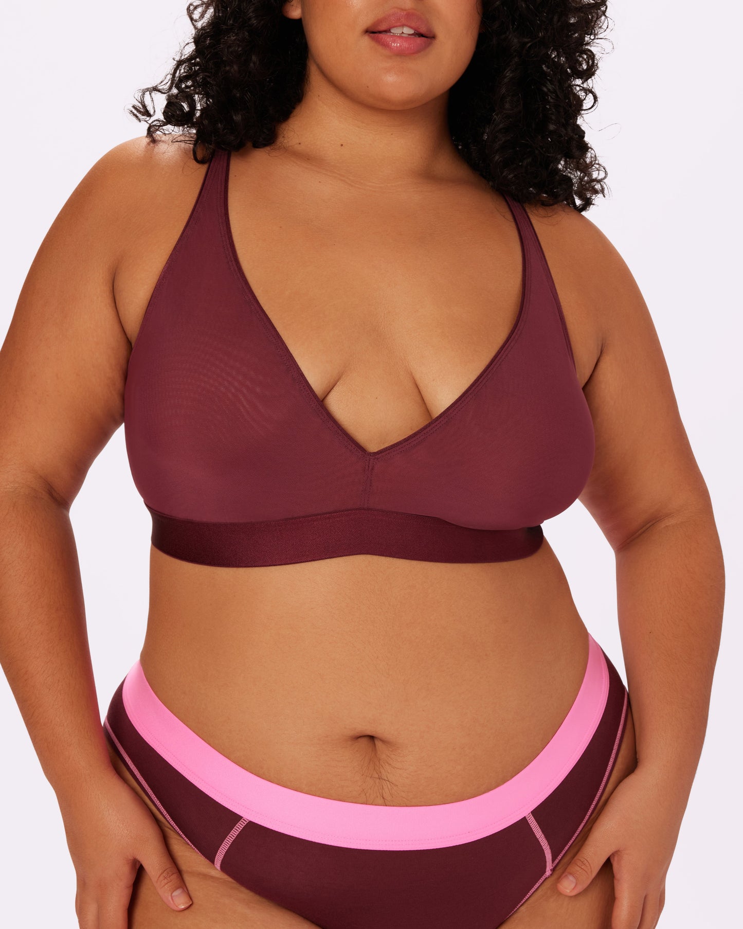 Plunge Bralette | Silky Mesh (Blackberry)
