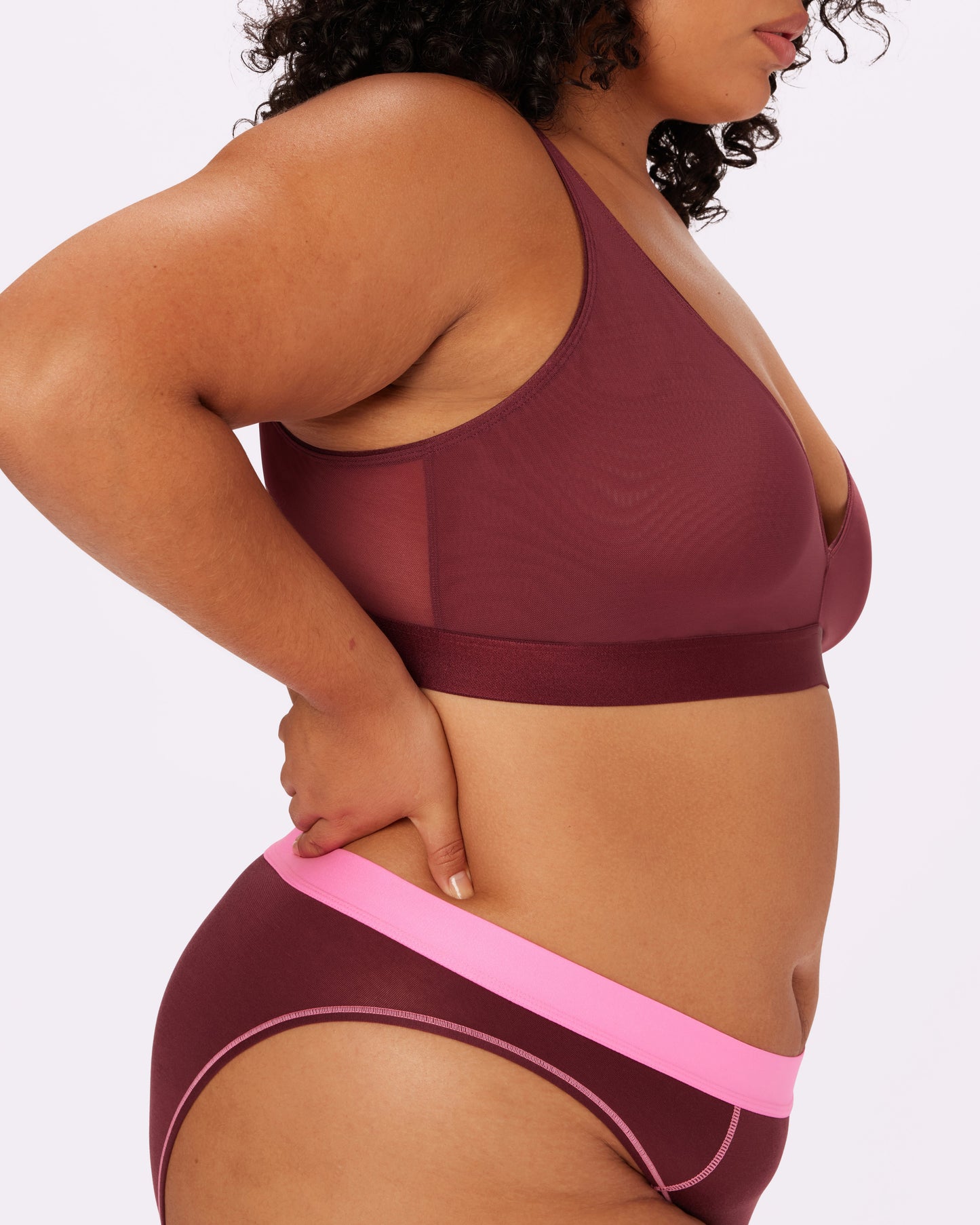 Plunge Bralette | Silky Mesh (Blackberry)