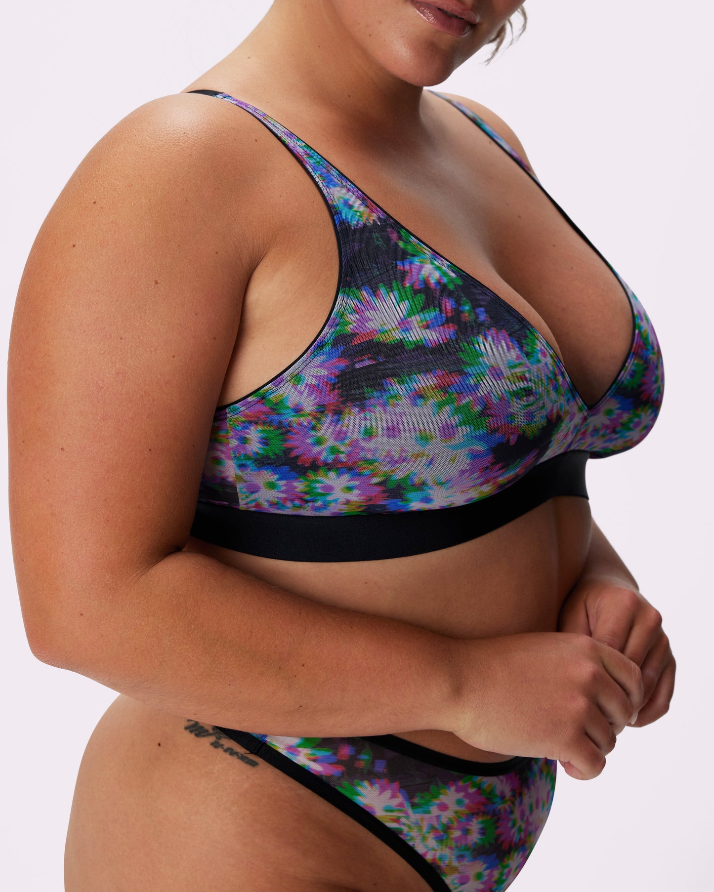 Plunge Bralette | Silky Mesh (Technobloom)