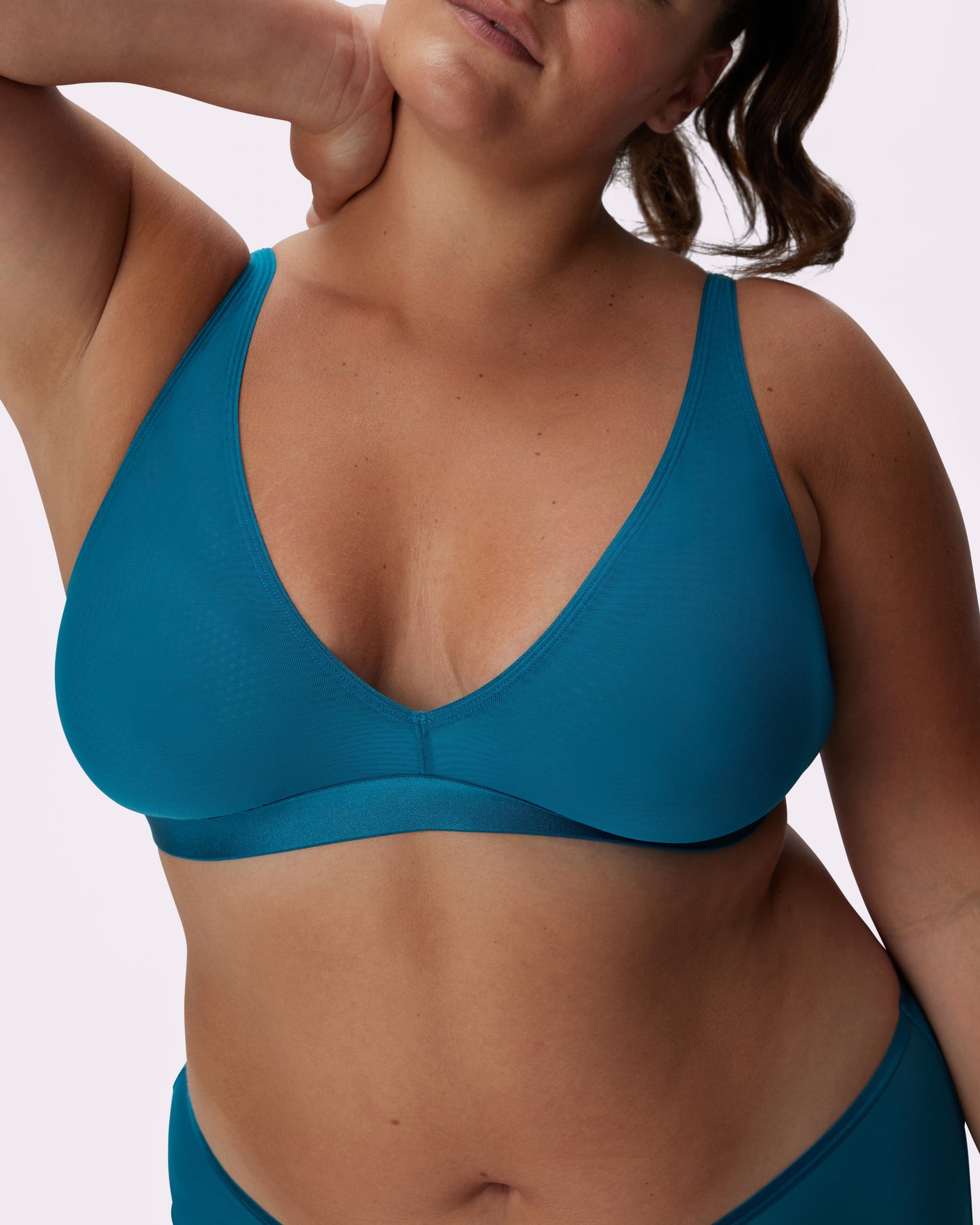 Plunge Bralette | Silky Mesh (Lagoon)