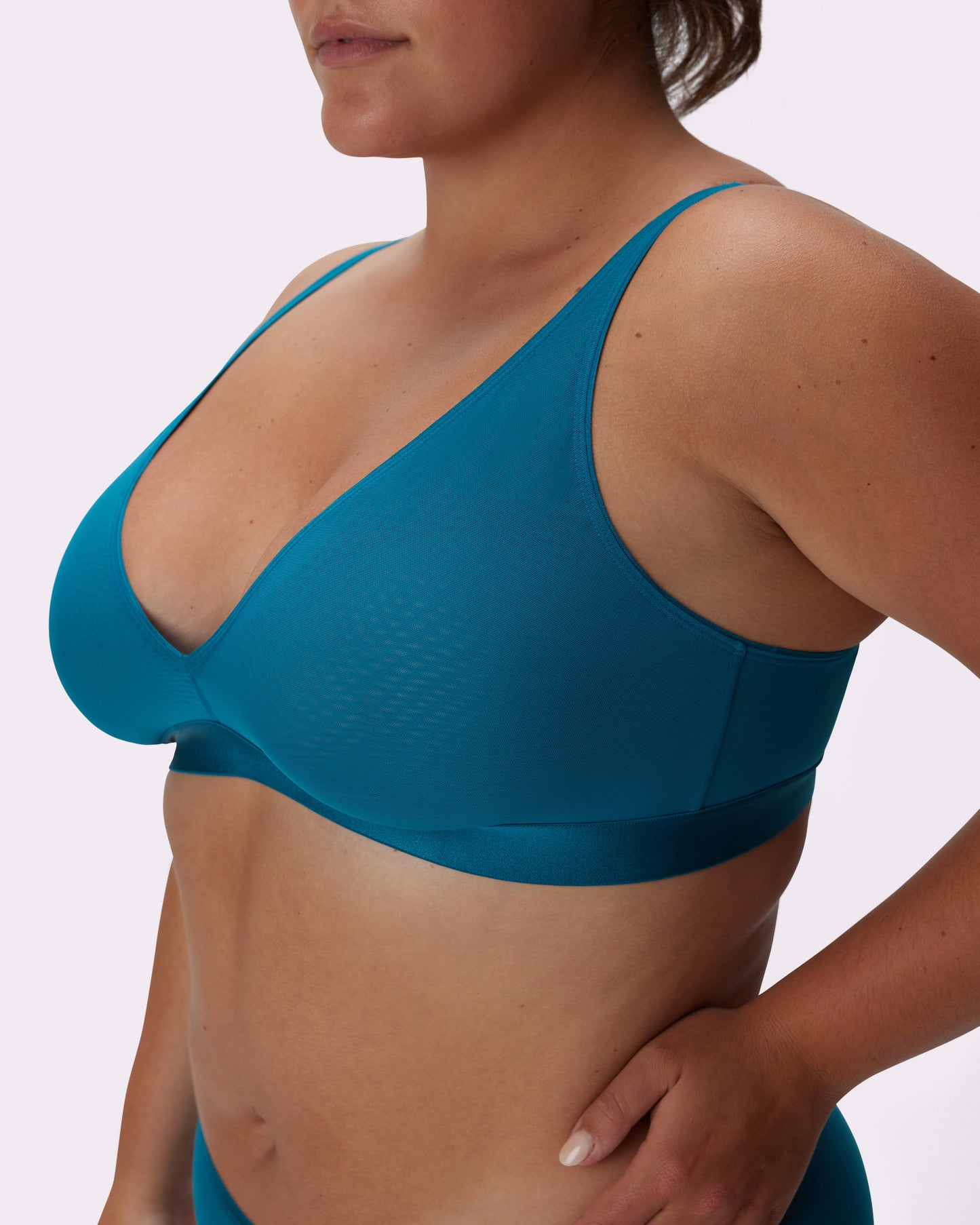 Plunge Bralette | Silky Mesh (Lagoon)