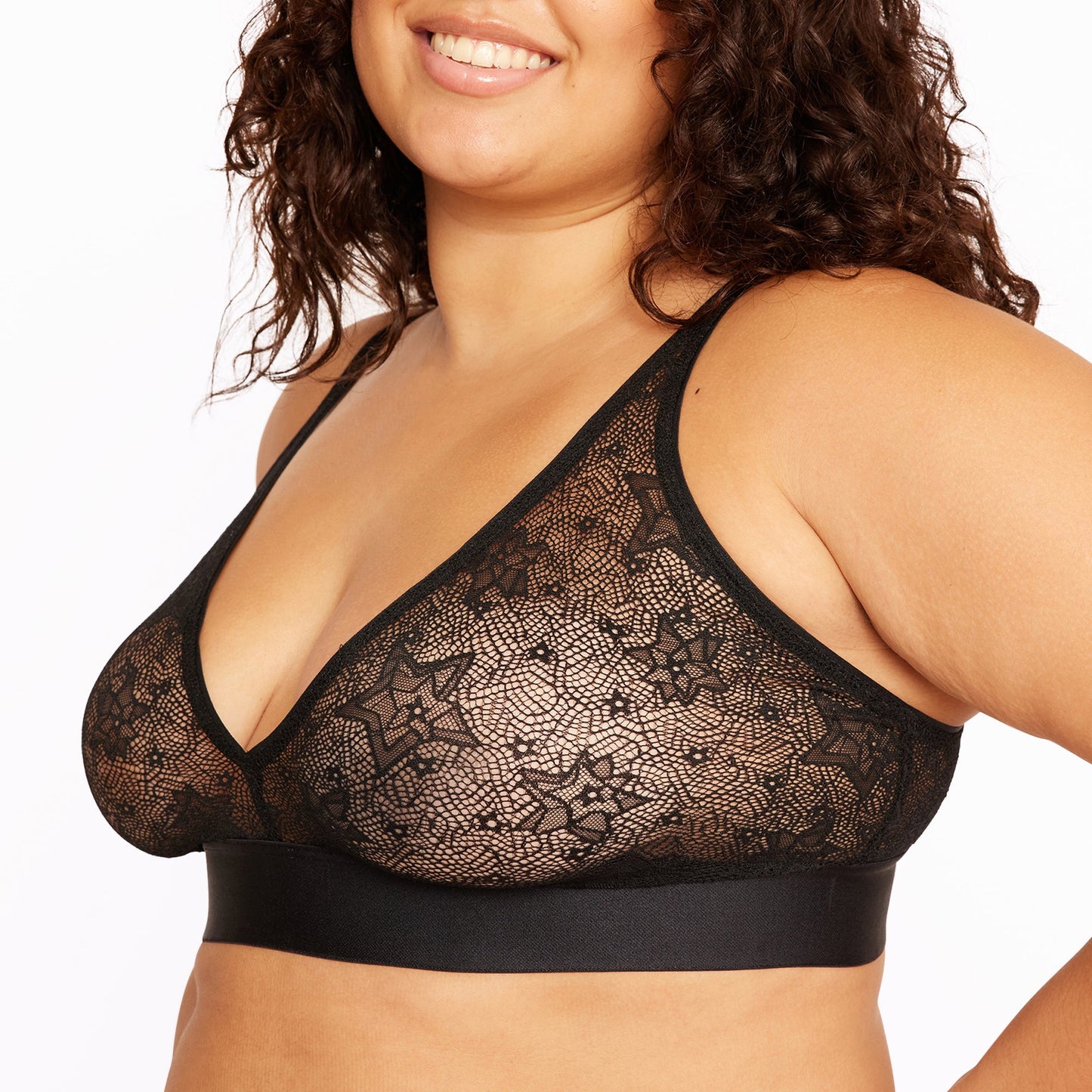 Plunge Bralette | Silky Lace | Archive (Eightball Star Lace)