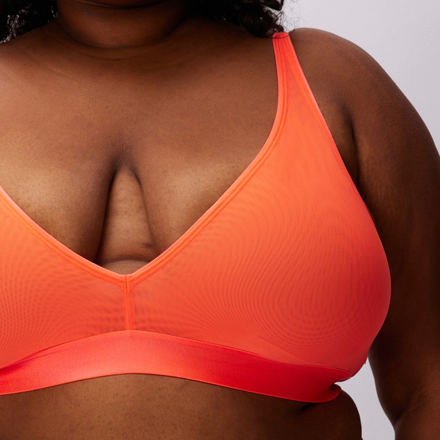 Plunge Bralette | Silky Mesh | Archive (Hot Lava)