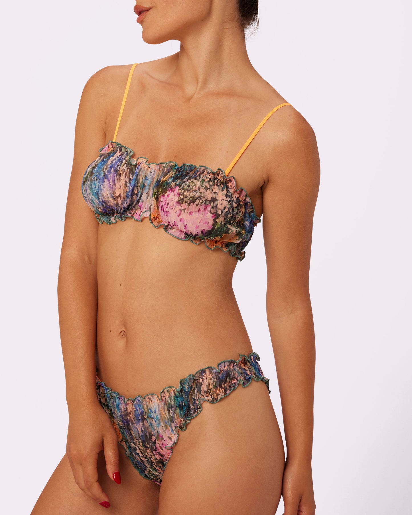 Sheer Romance Flutter Bralette | Silky Mesh | Archive (Watercolor)