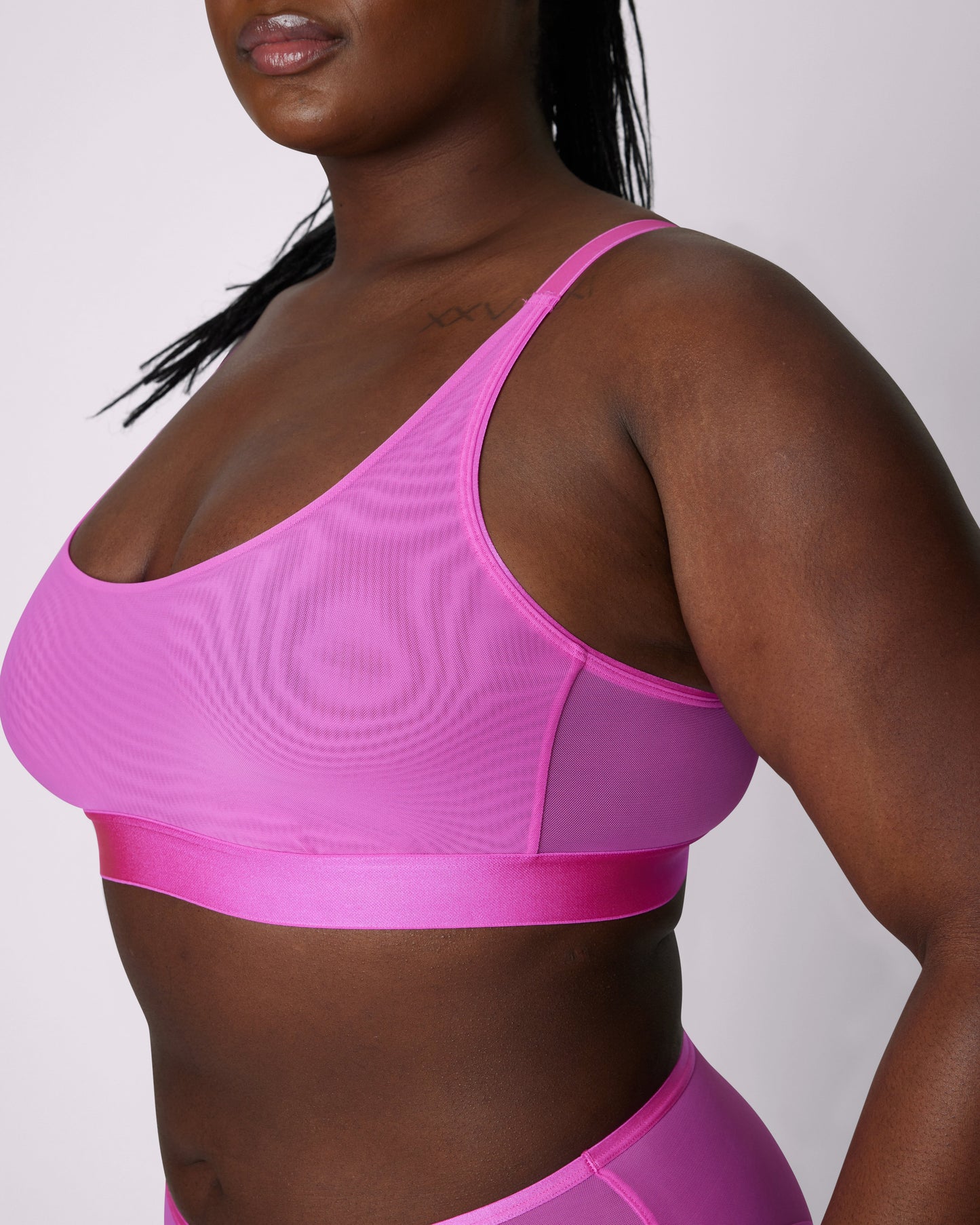 Luxe Mesh Scoop Bralette | Silky Mesh (Eightball)