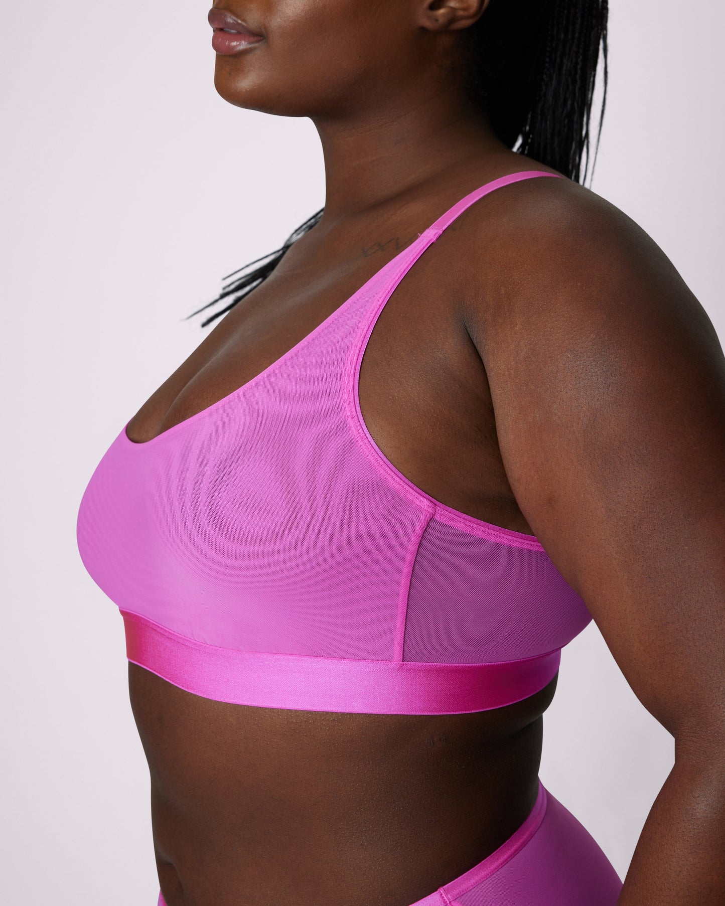 Luxe Mesh Scoop Bralette | Silky Mesh (Eightball)