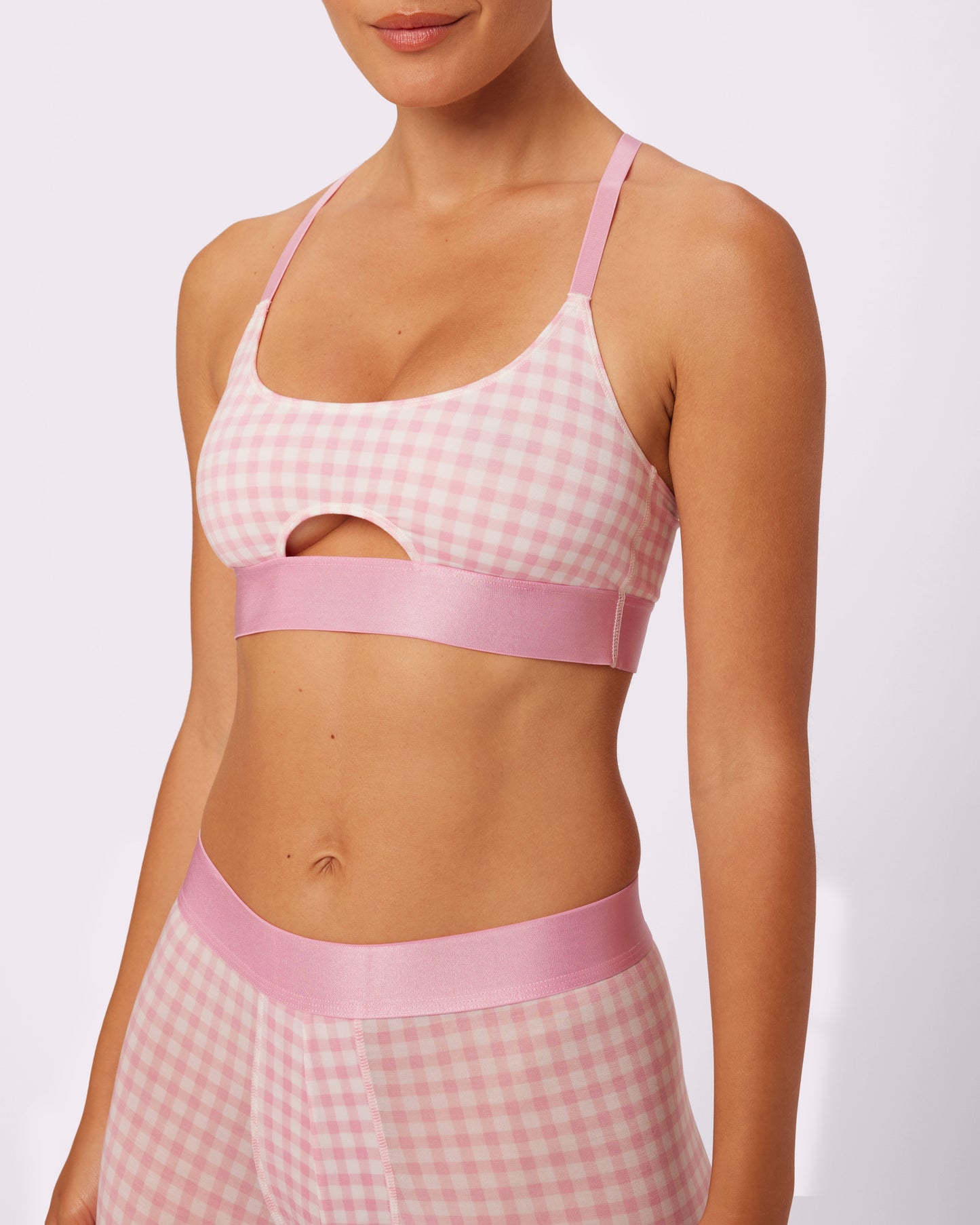 Peekaboo Scoop Bralette | New:Cotton | Archive (Bubble Gum Gingham)