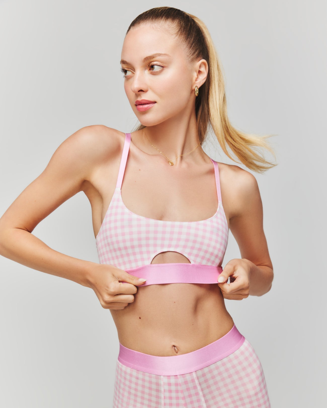 Peekaboo Scoop Bralette | New:Cotton | Archive (Bubble Gum Gingham)