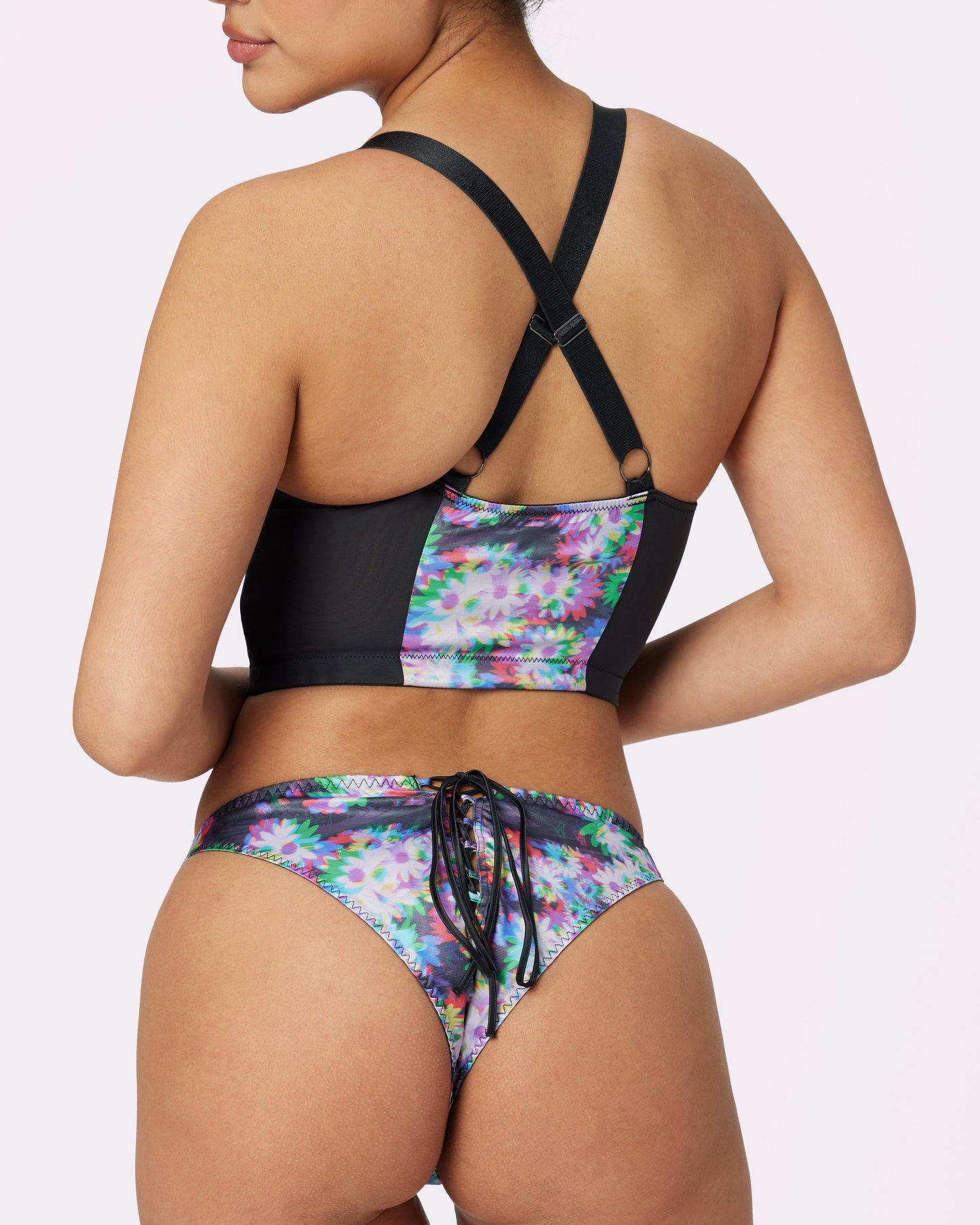 Satin Lace-up Cheeky | Glow Satin (Technobloom)