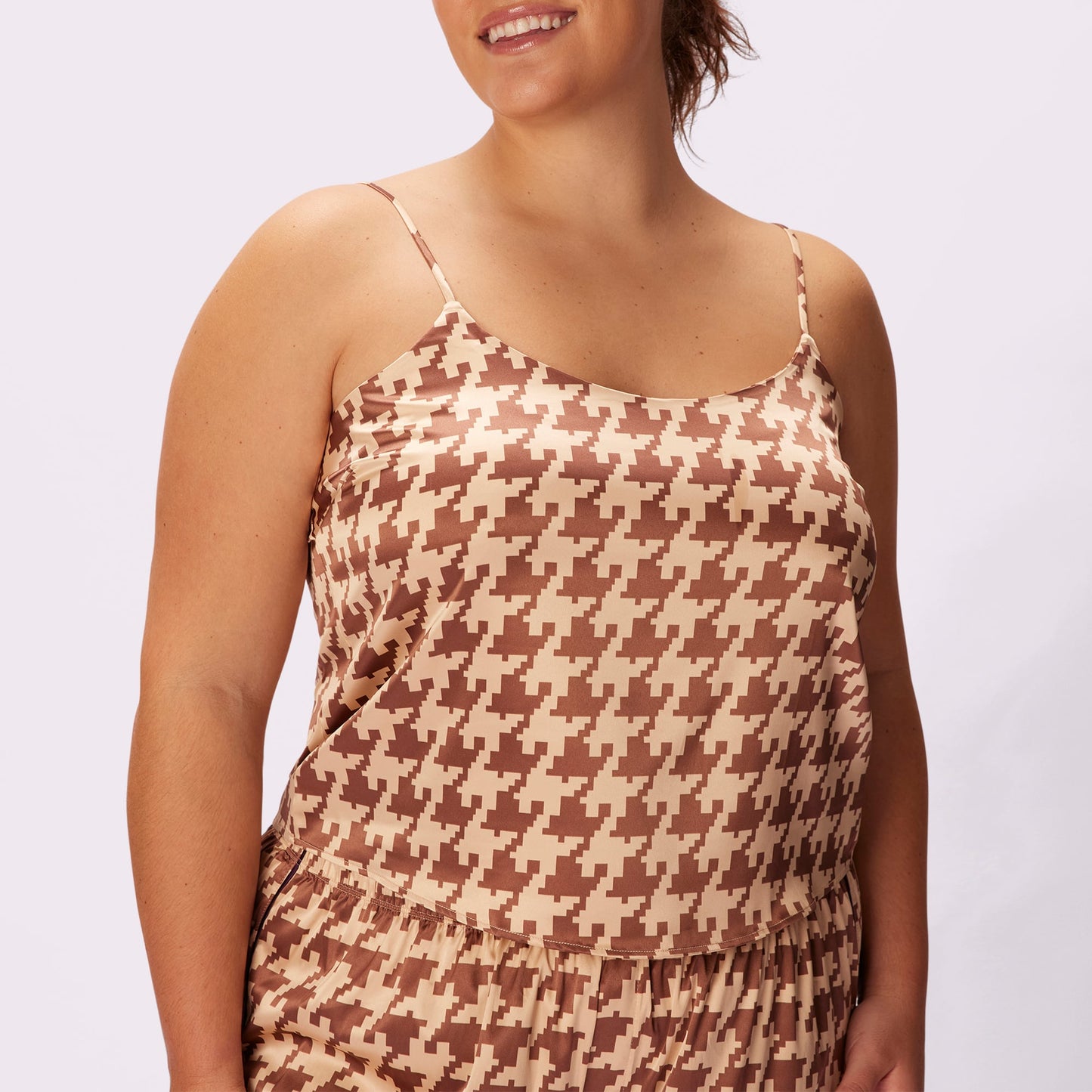 Dream Scoop Cami | Luxe Satin | Archive (French Vanilla Houndstooth)