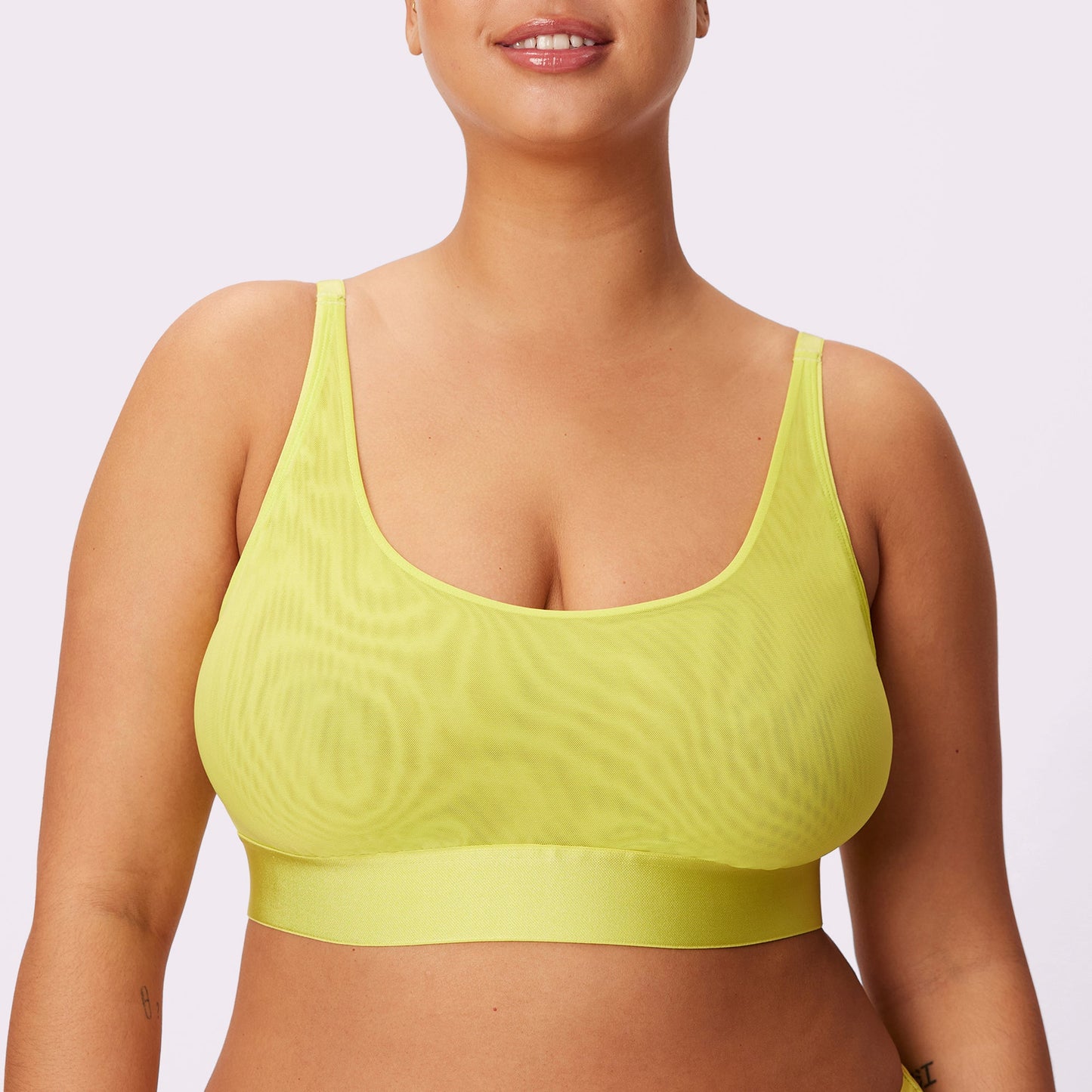 Luxe Mesh Scoop Bralette | Silky Mesh (Eightball)