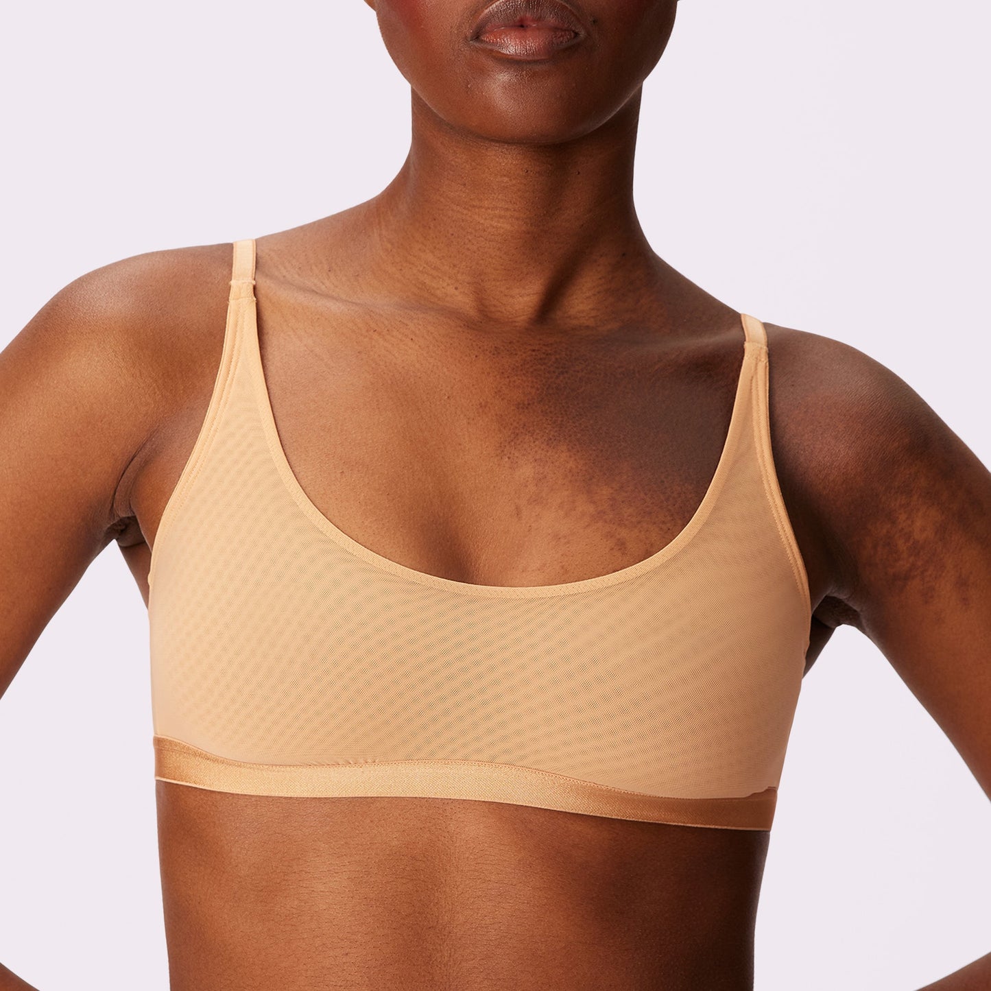 Luxe Mesh Scoop Bralette | Silky Mesh (Eightball)