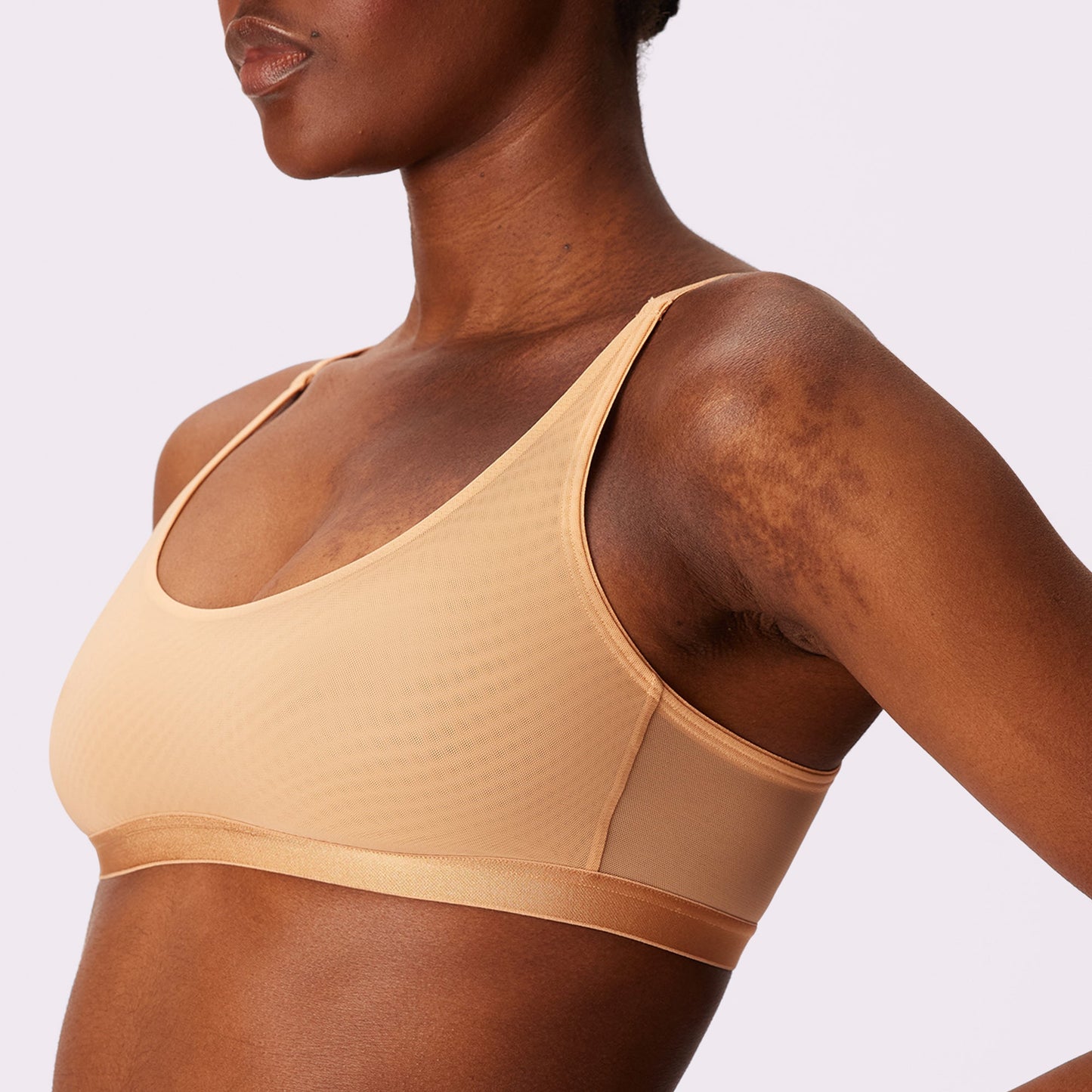 Luxe Mesh Scoop Bralette | Silky Mesh (Eightball)