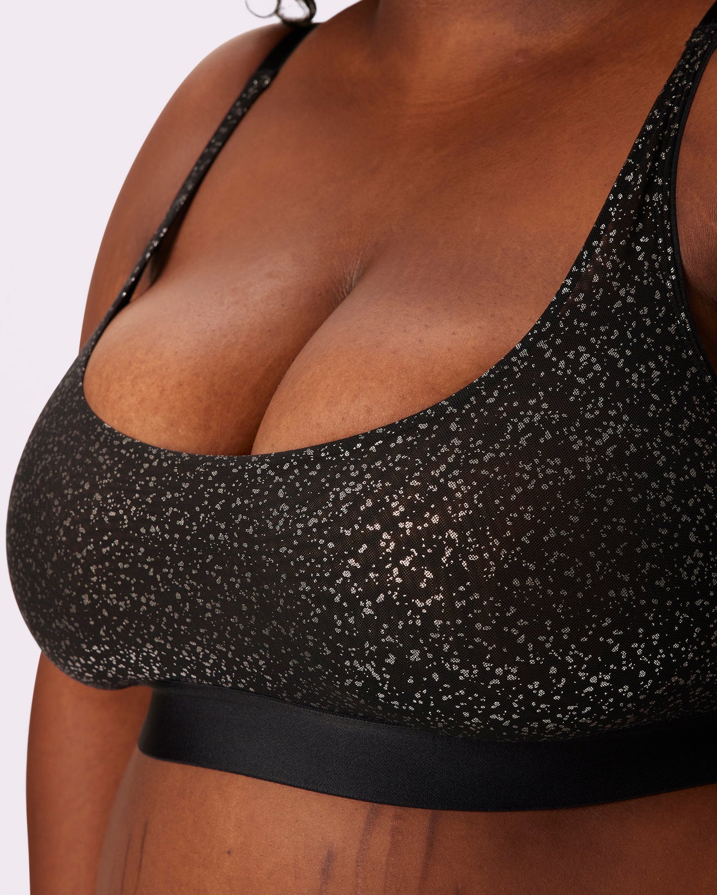 Luxe Mesh Scoop Bralette | Silky Mesh (Eightball)