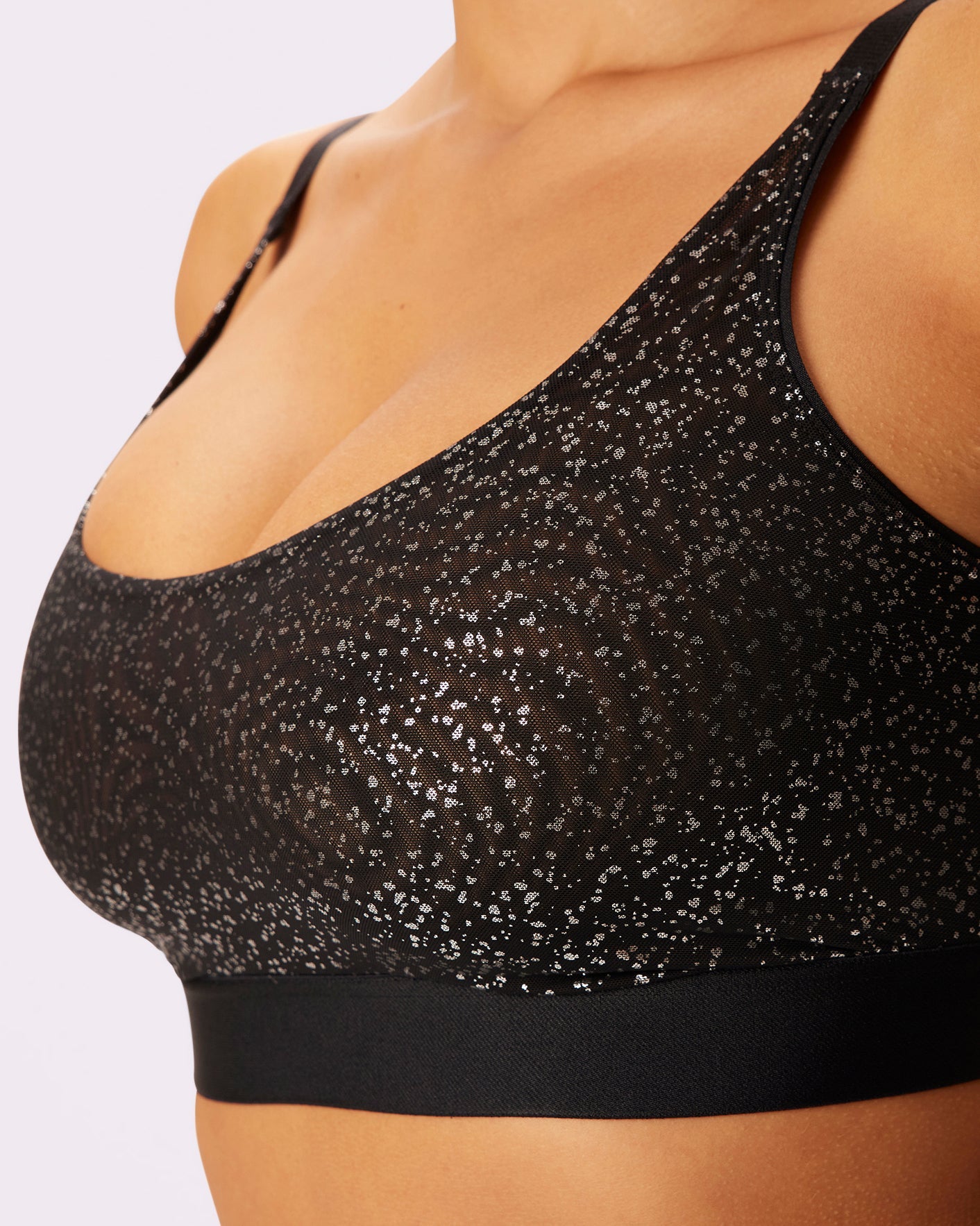 Luxe Mesh Scoop Bralette | Silky Mesh (Eightball)