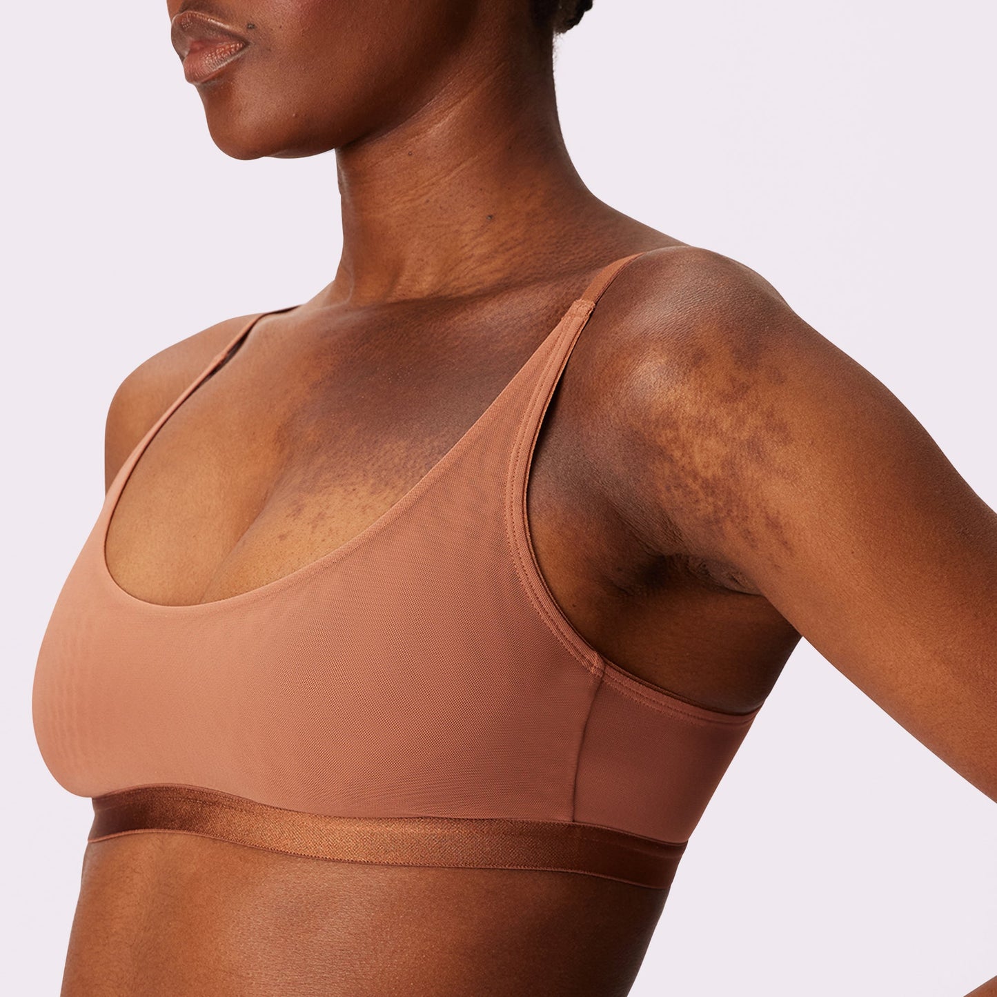 Luxe Mesh Scoop Bralette | Silky Mesh (Eightball)