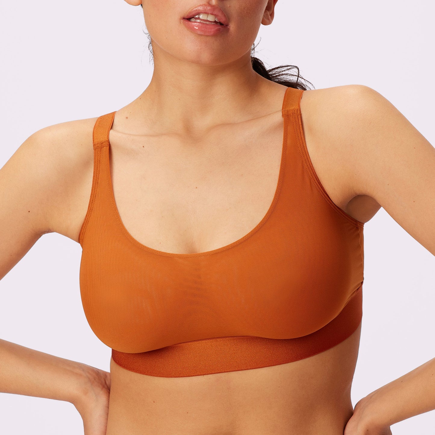 Luxe Mesh Scoop Bralette | Silky Mesh (Eightball)